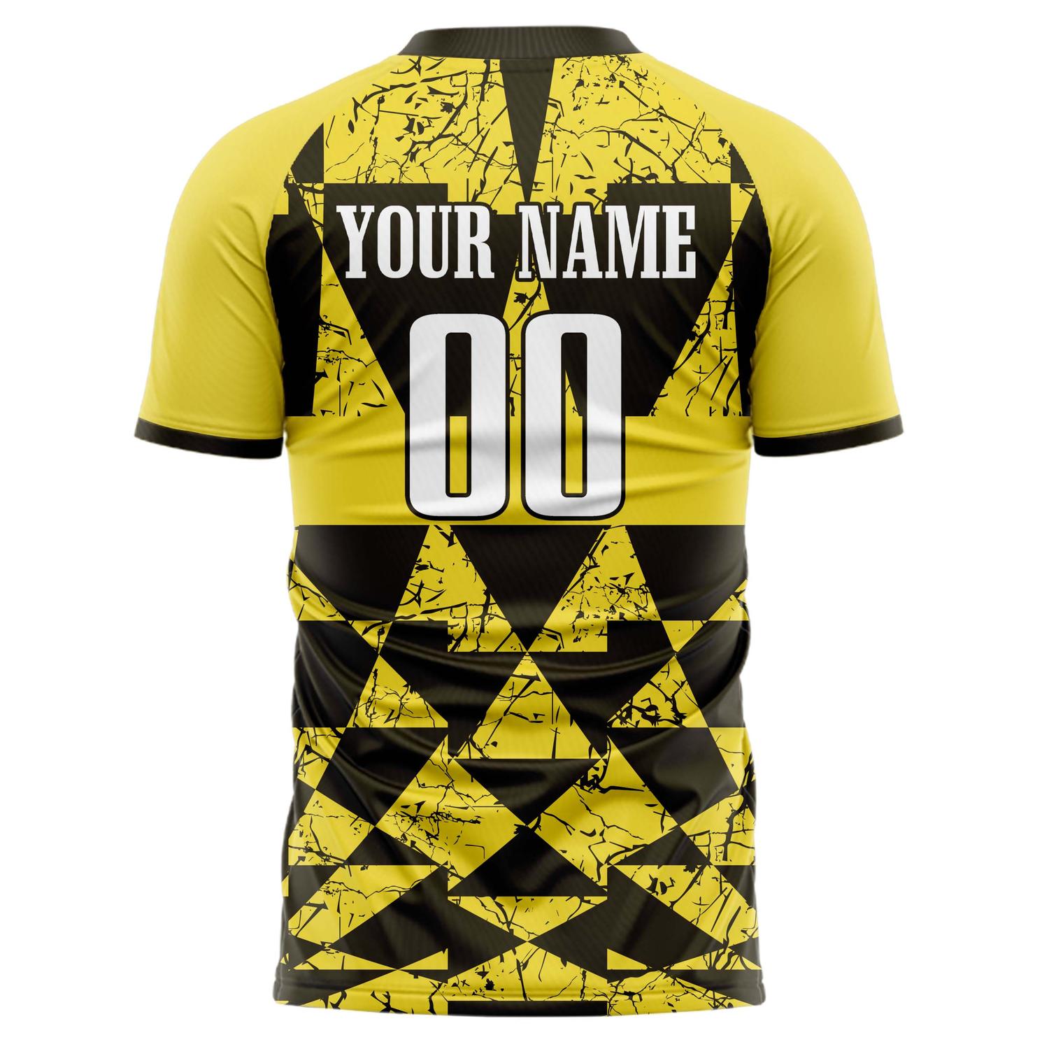 Benutzerdefiniertes Professionelles Gold Schwarz Dreieck Fußballtrikot