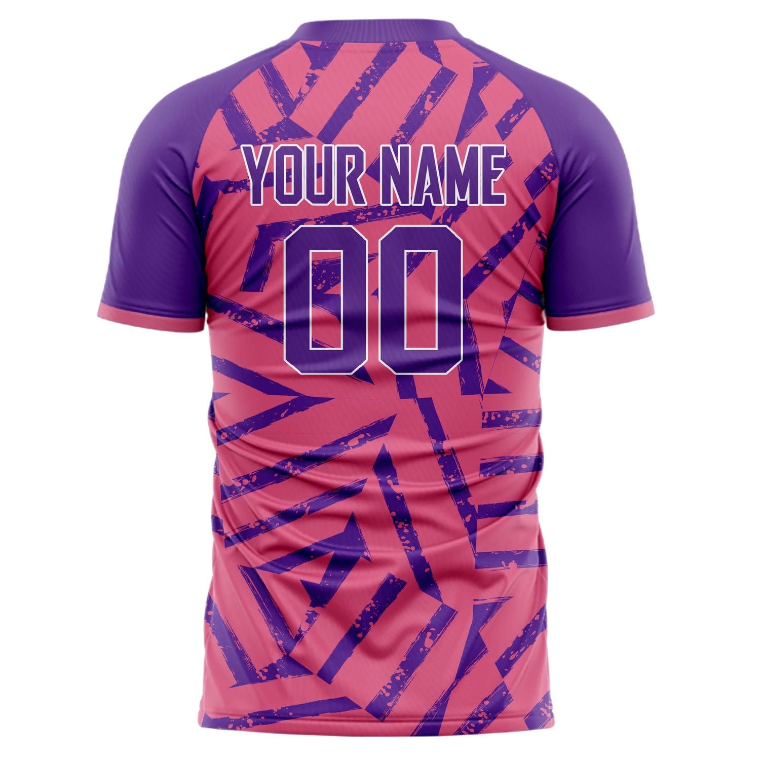 Custom Professional Pink Purple Stripes Soccer Jersey