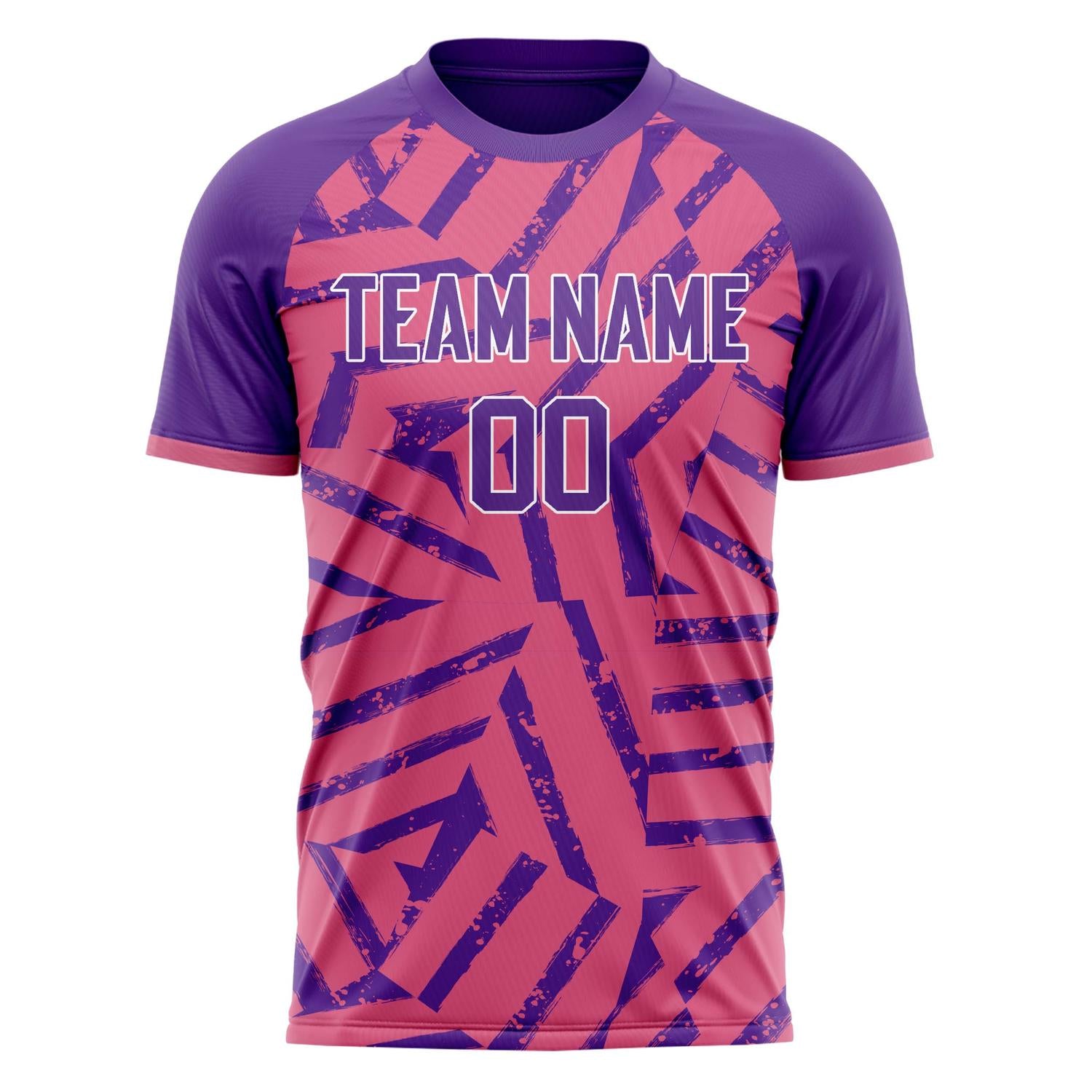 Custom Professional Pink Purple Stripes Soccer Jersey