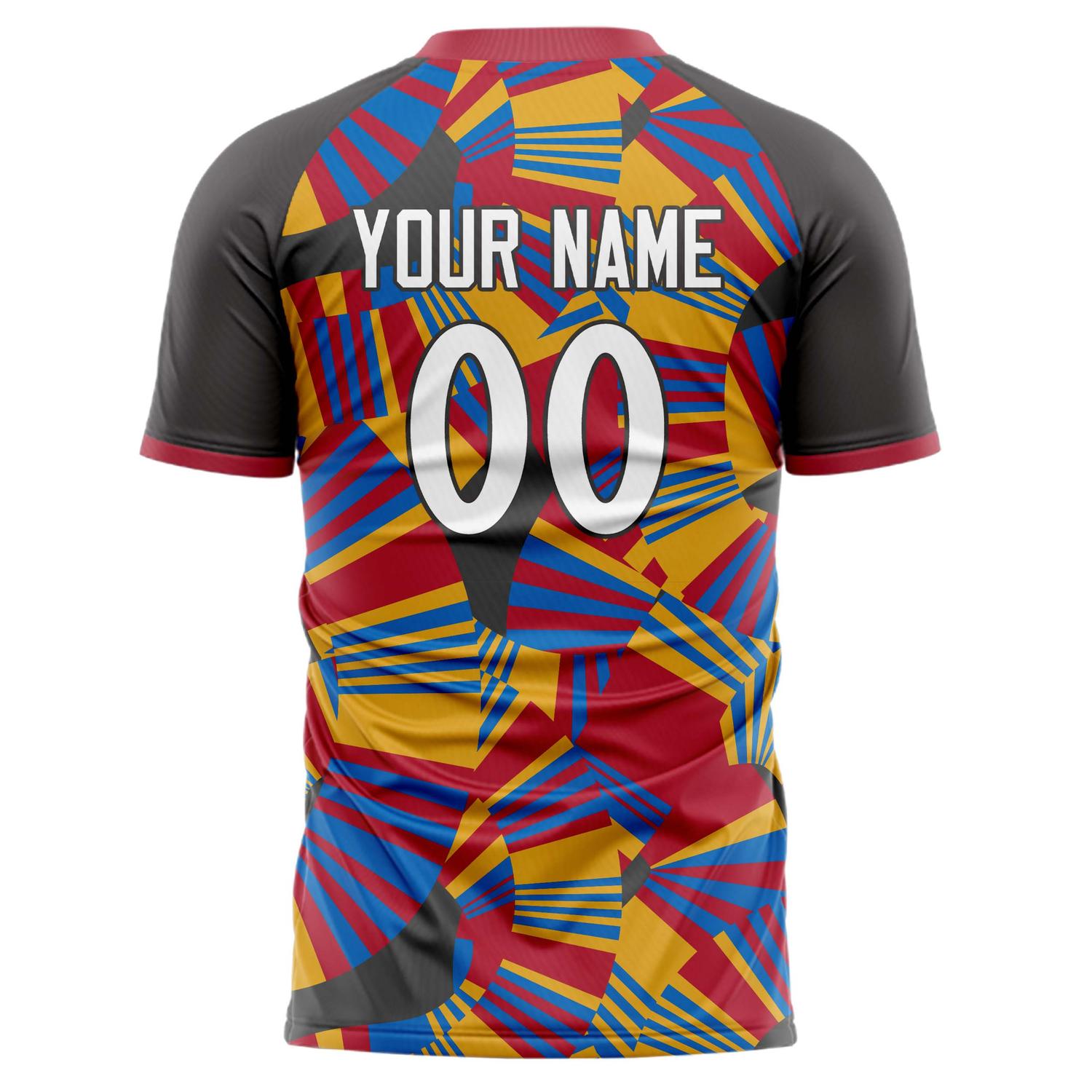 Benutzerdefiniertes Professionelles Grau Rot Camouflage Fußballtrikot