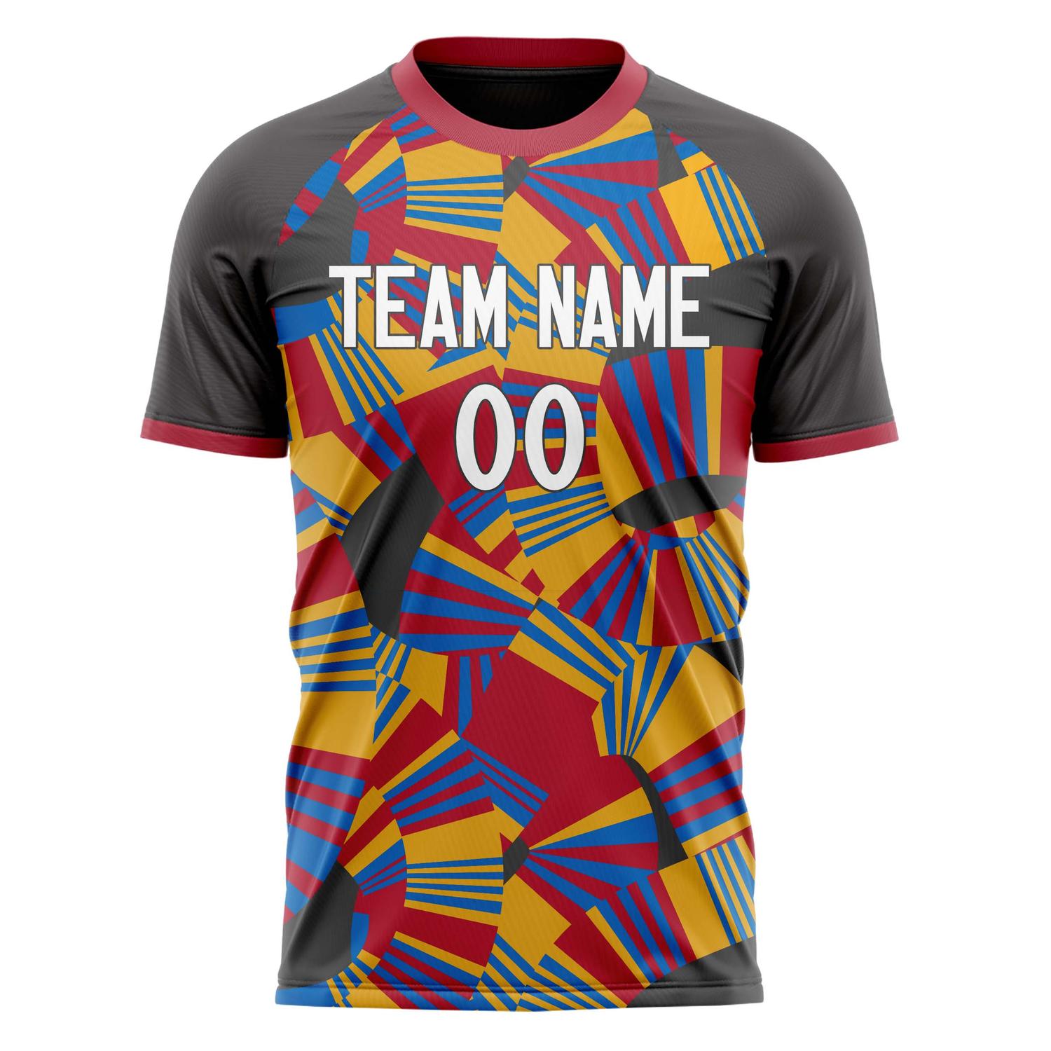 Custom Professional Grey Red Camouflage Soccer Jersey