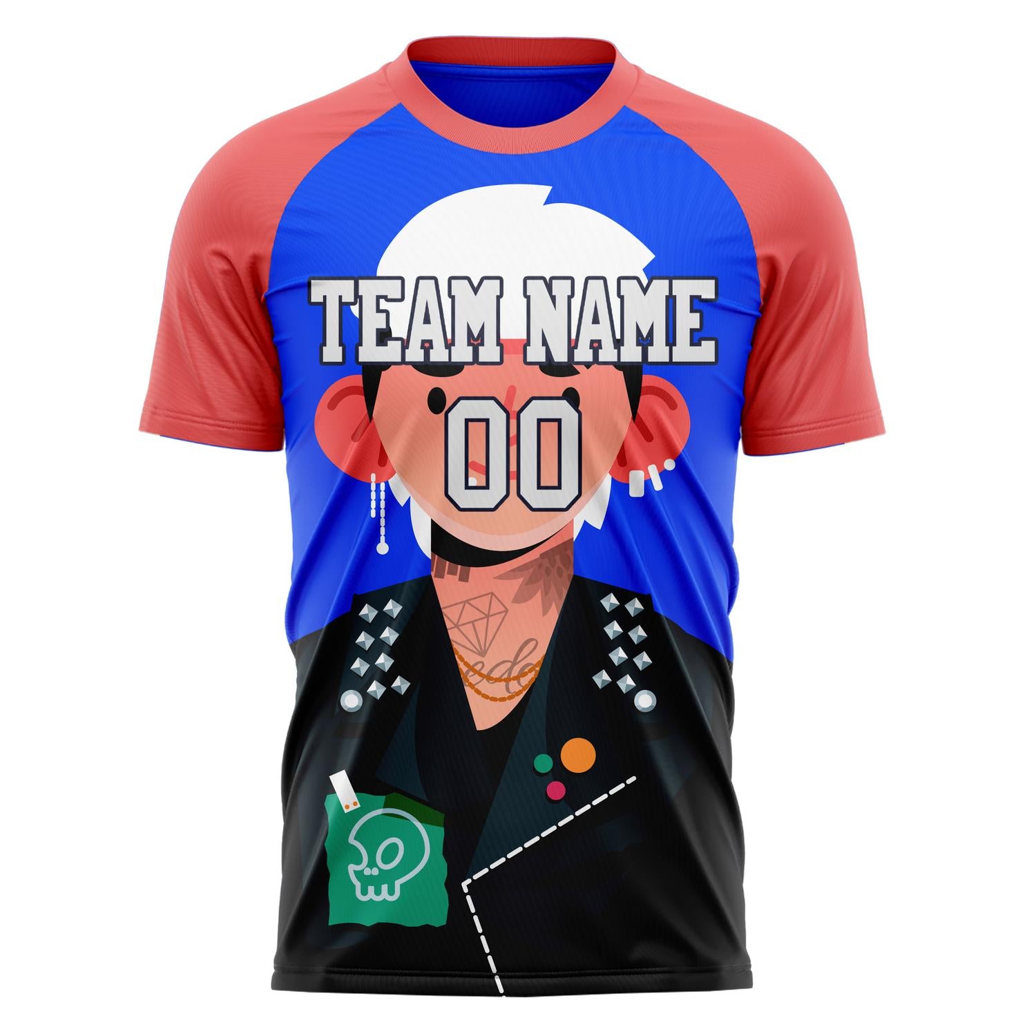 Custom Professional Pink Blue Cool Boy Soccer Jersey