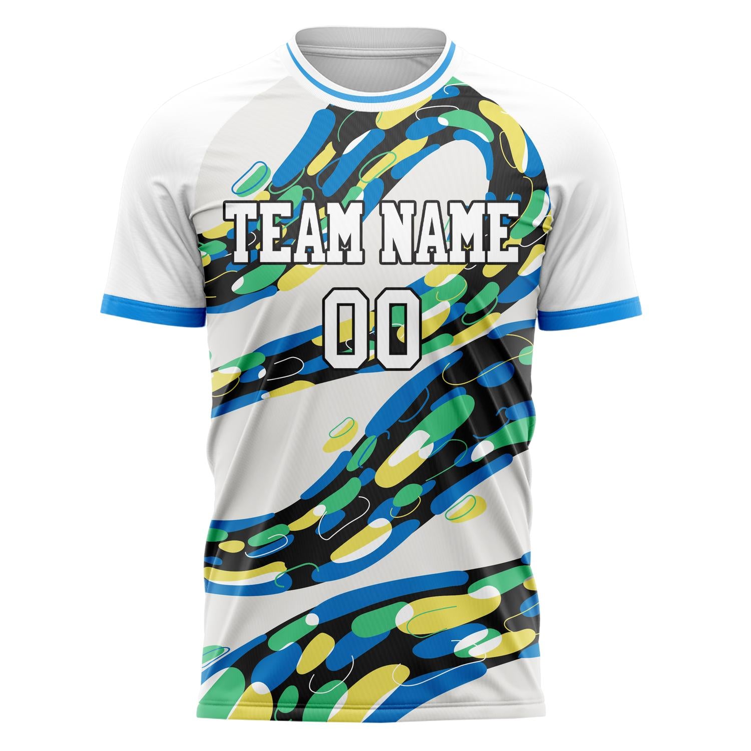 Custom Professional White Blue Bubble Soccer Jersey