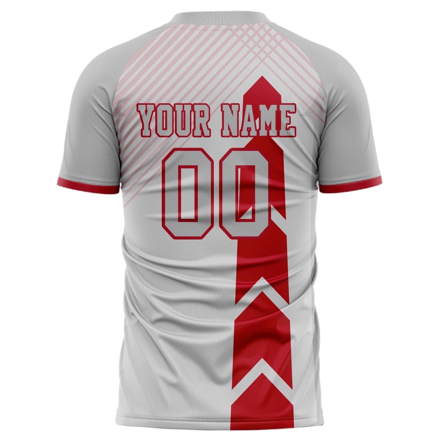 Benutzerdefiniertes Professionelles Grau Rot Pfeil Fußballtrikot
