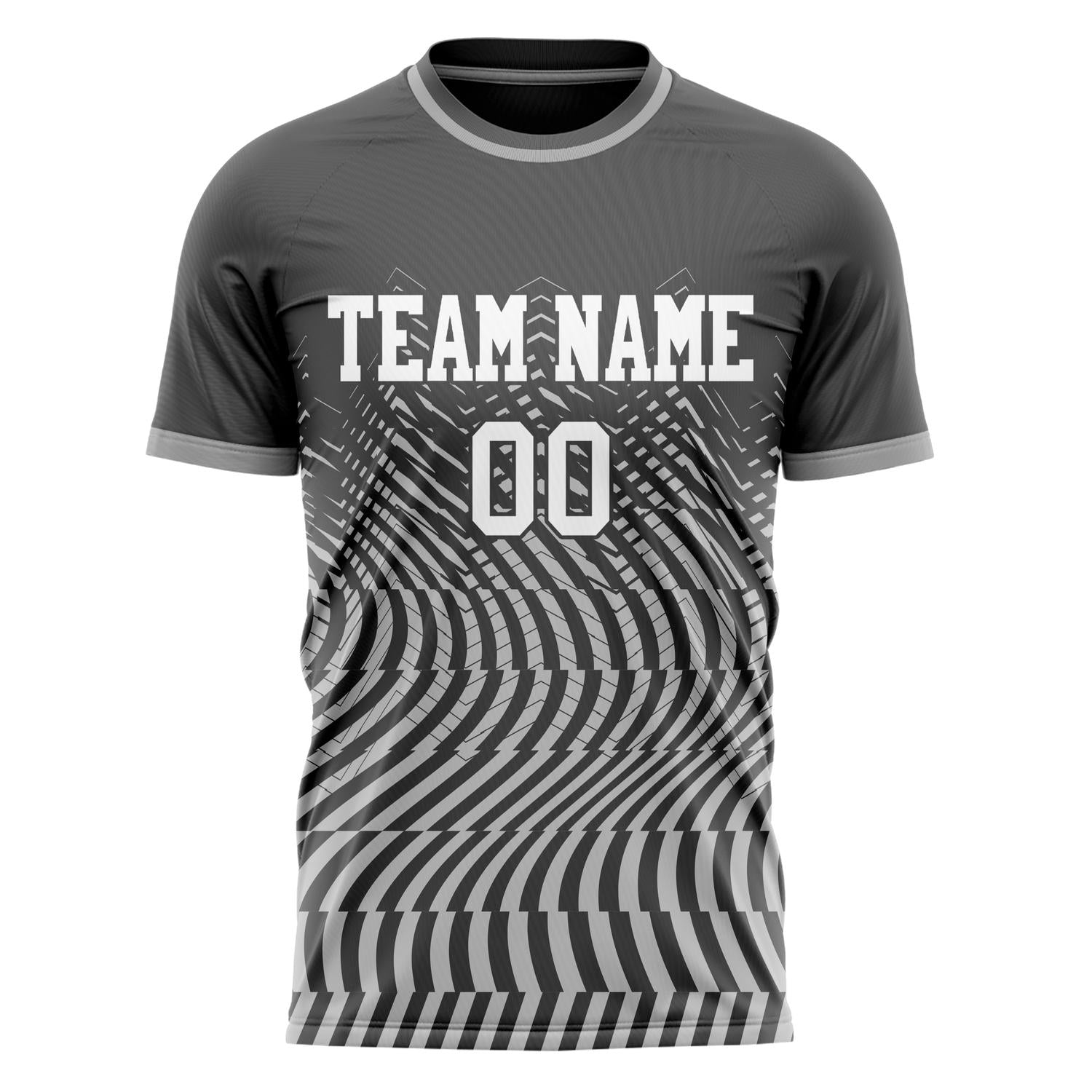 Custom Professional Gray White Geometry Soccer Jersey
