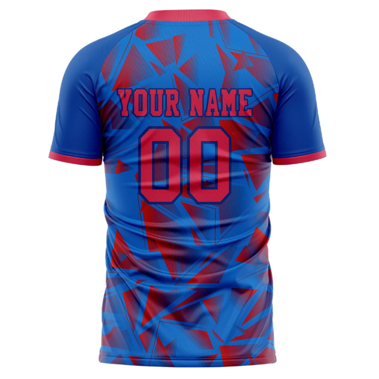 Custom Professional Blue Red Geometry Soccer Jersey