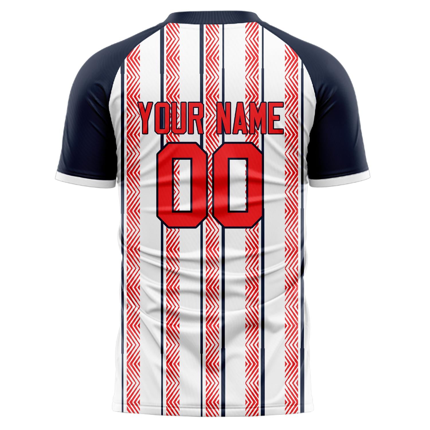 Custom Professional White Red Stripes Soccer Jersey