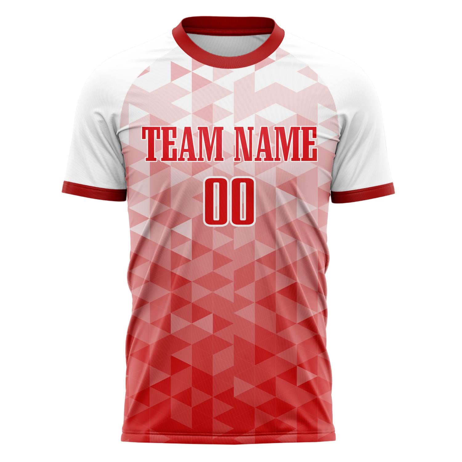 Custom Professional Red White Geometric Soccer Jersey