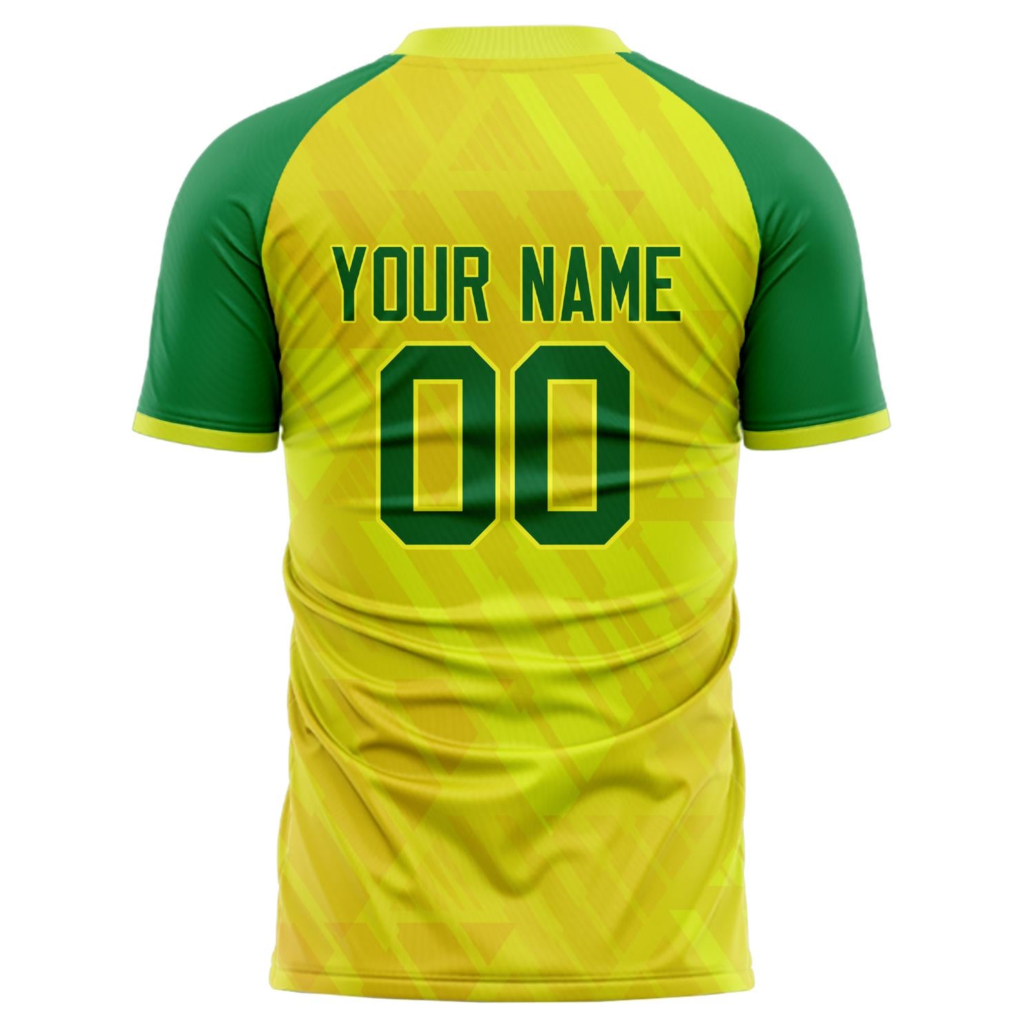 Benutzerdefiniertes Professionelles Gelb Grün Karo Fußballtrikot