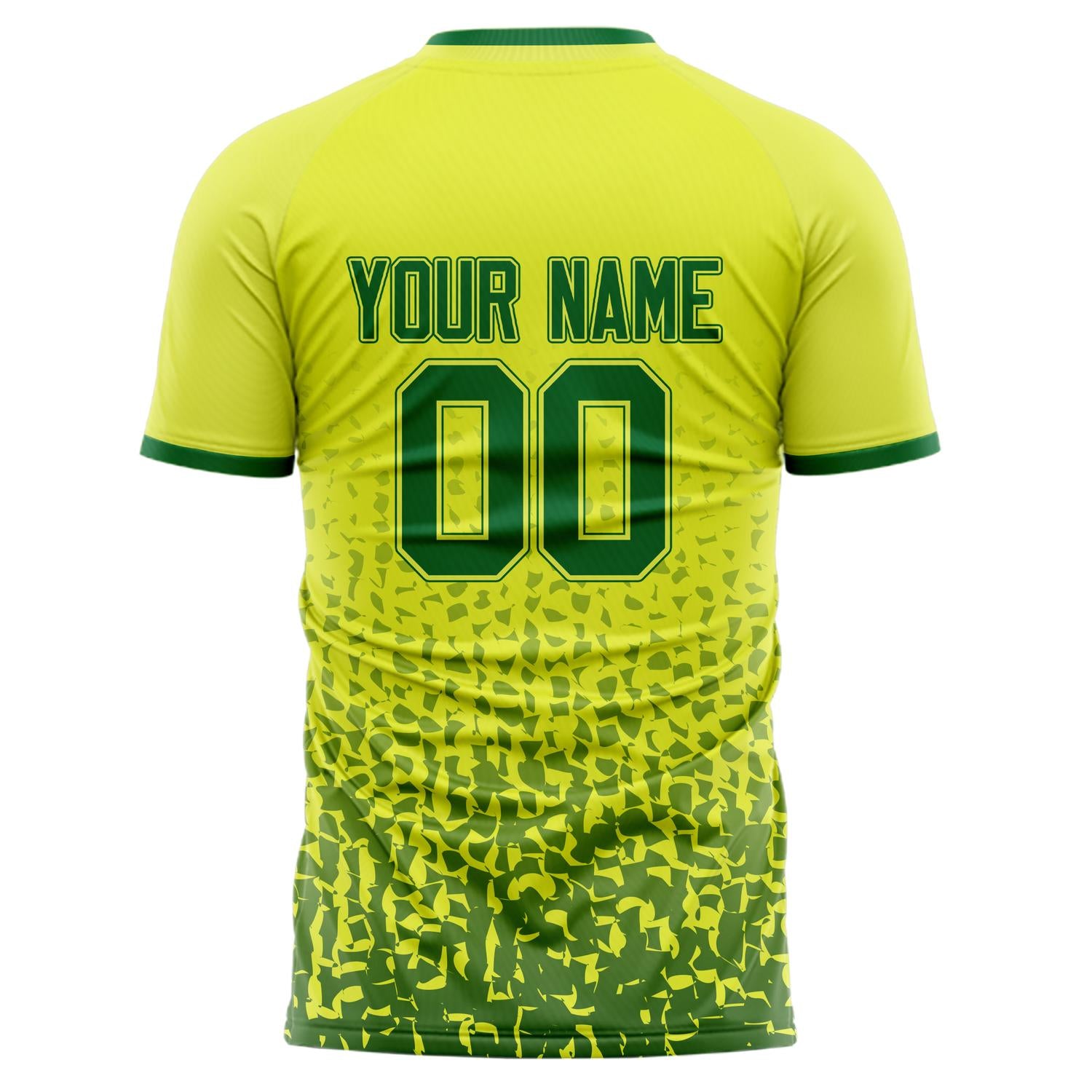 Benutzerdefiniertes Professionelles Gelb Grün Mosaik Fußballtrikot