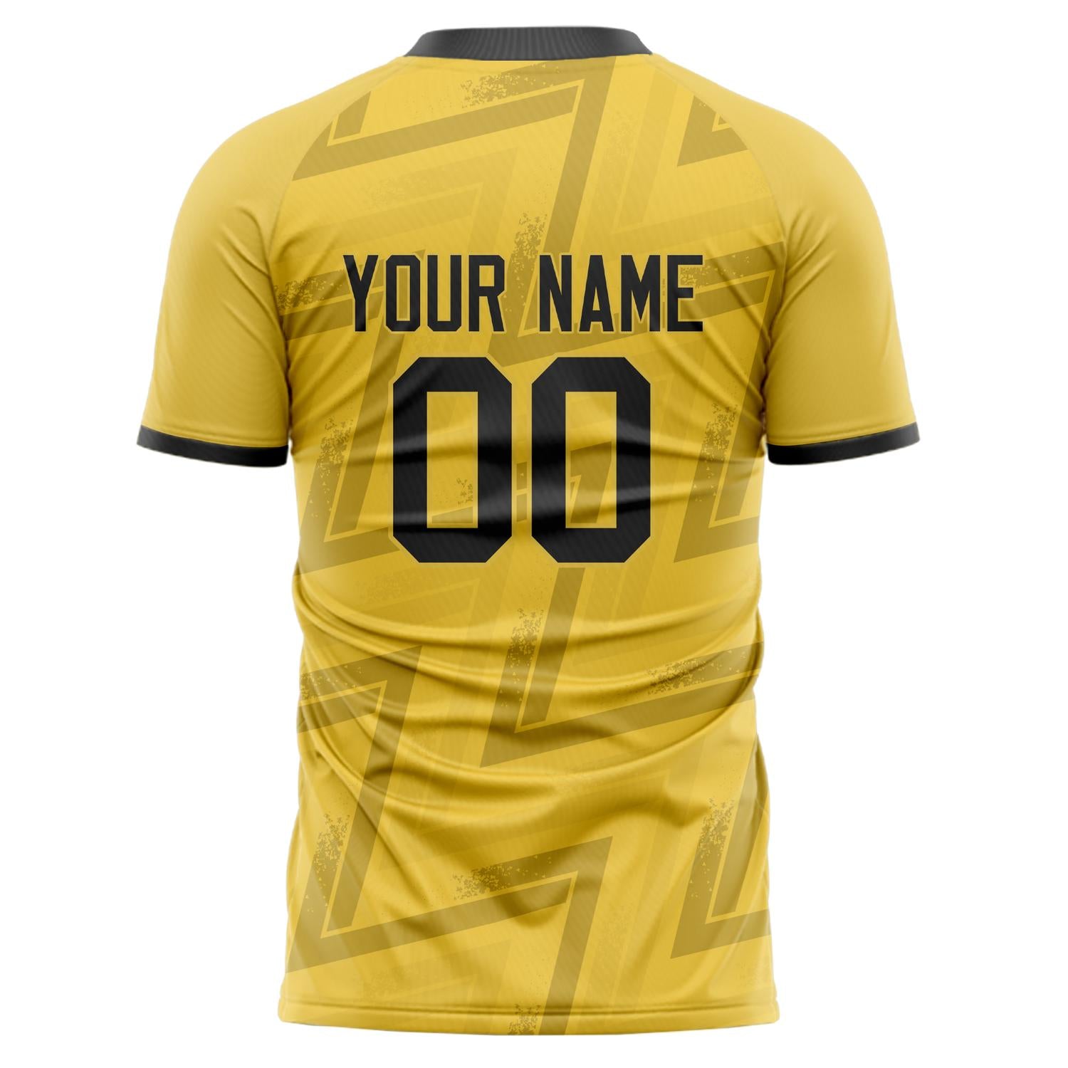 Benutzerdefiniertes Professionelles Gelb Marineblau Zickzack Fußballtrikot