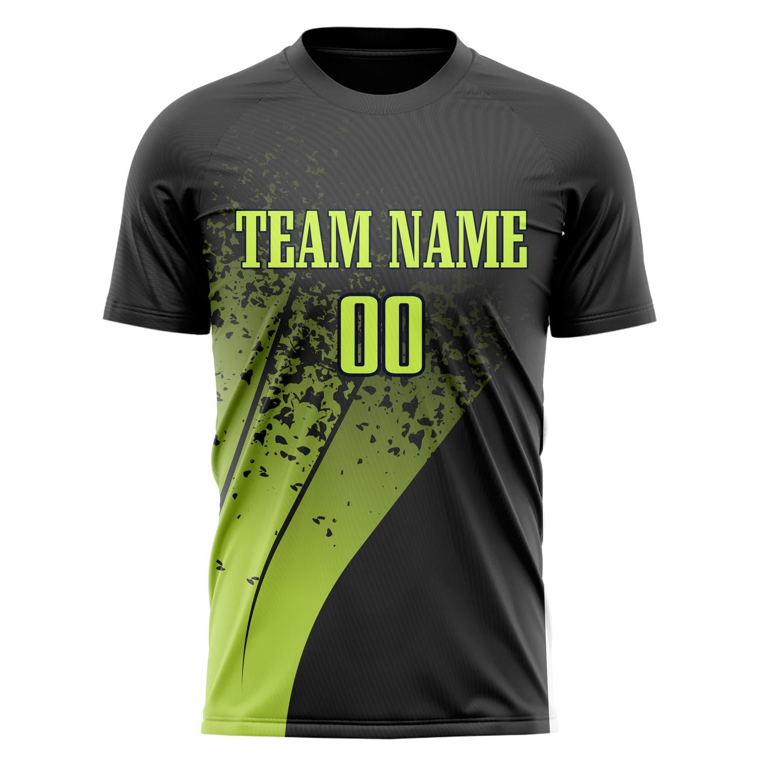 Custom Professional Black Green Gradient Soccer Jersey