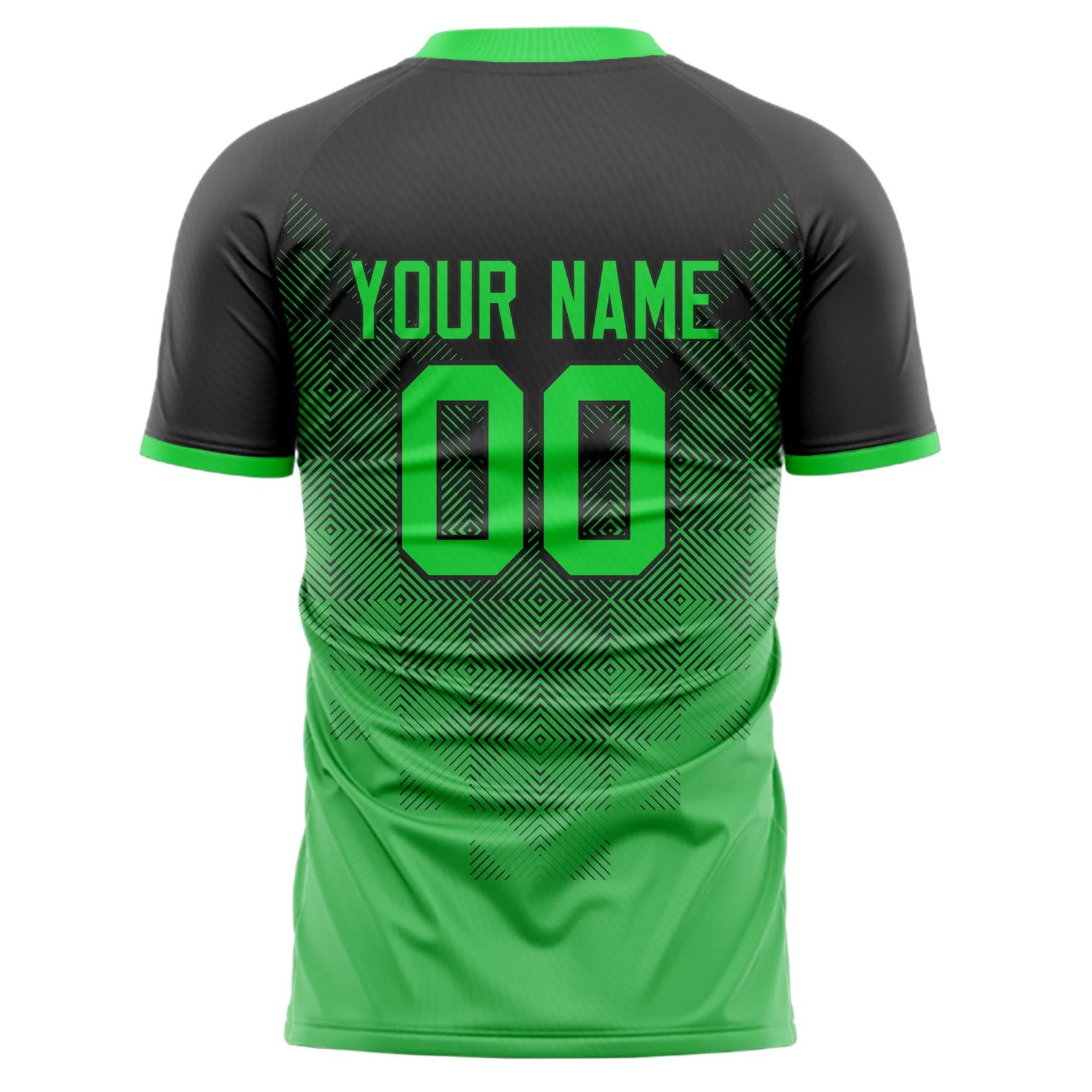 Custom Professional Black Green Geometric Soccer Jersey