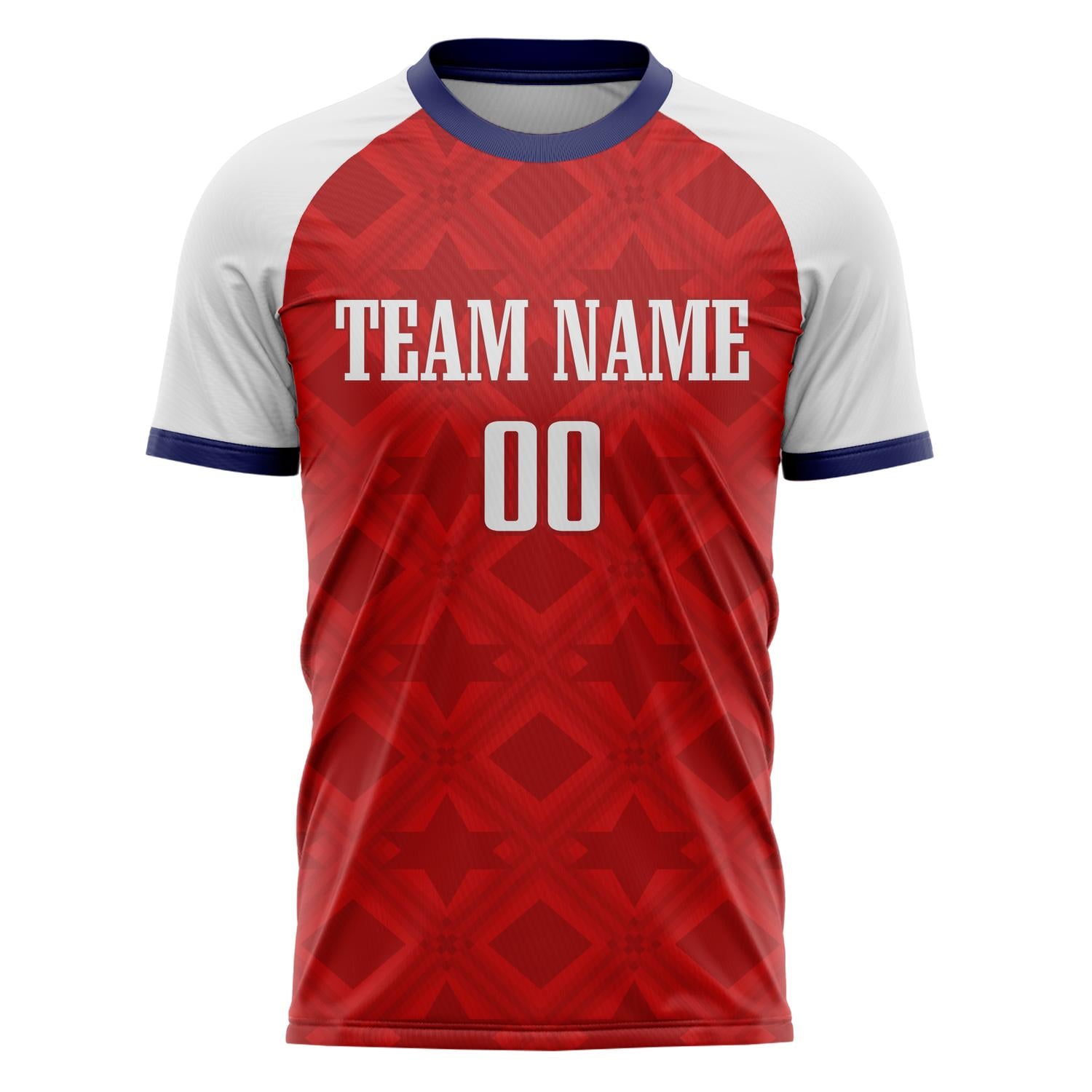 Custom Professional Red White Diamonds Soccer Jersey
