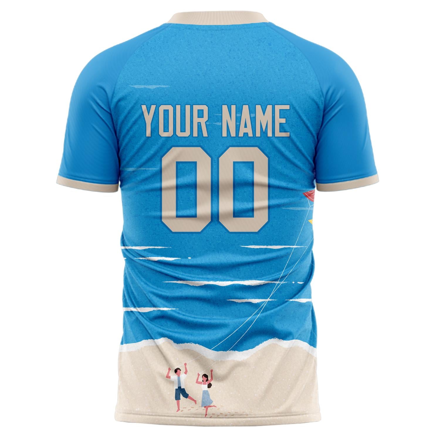 Benutzerdefiniertes Professionelles Blau Grau Landschafts Fußballtrikot