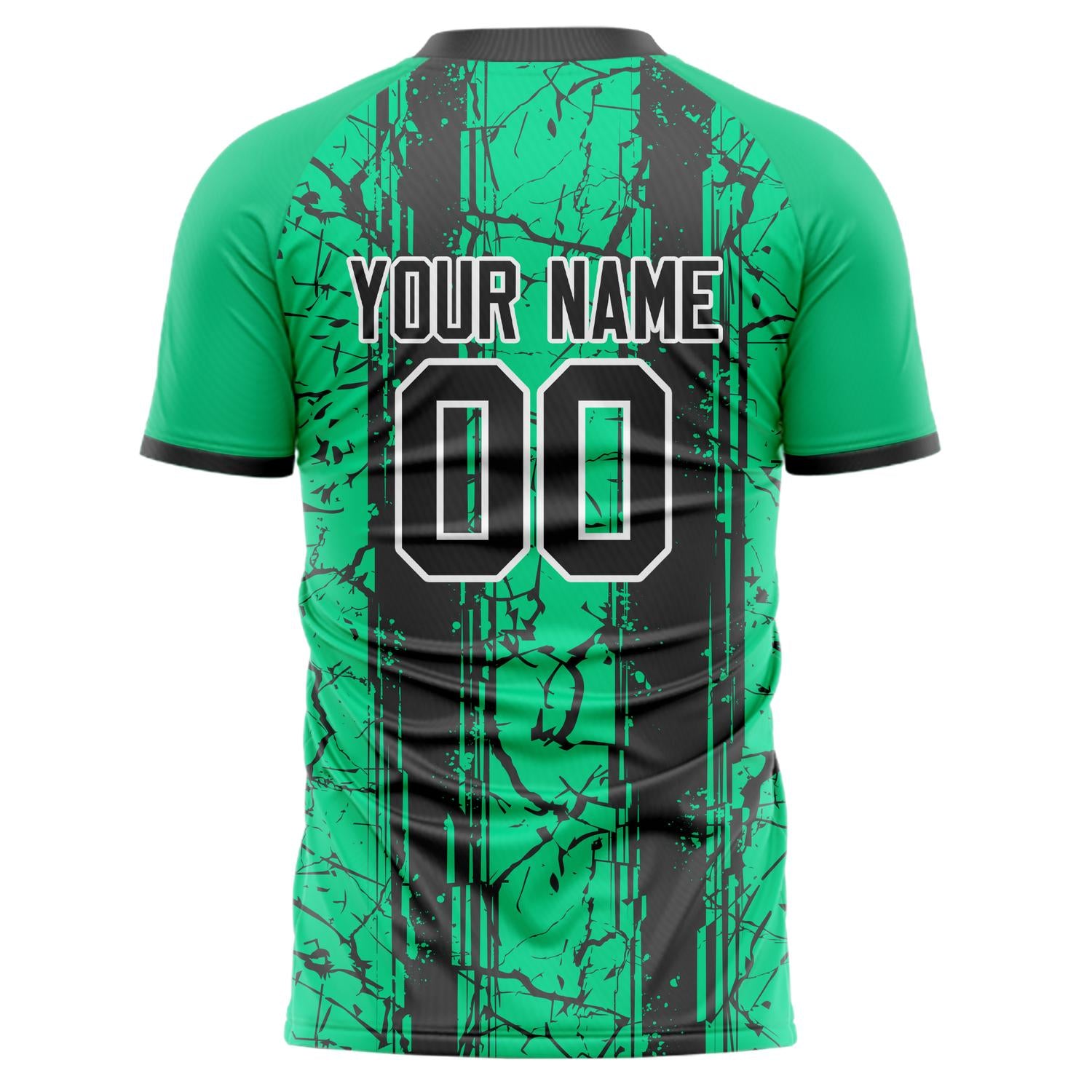 Custom Professional Green Black Marble Soccer Jersey