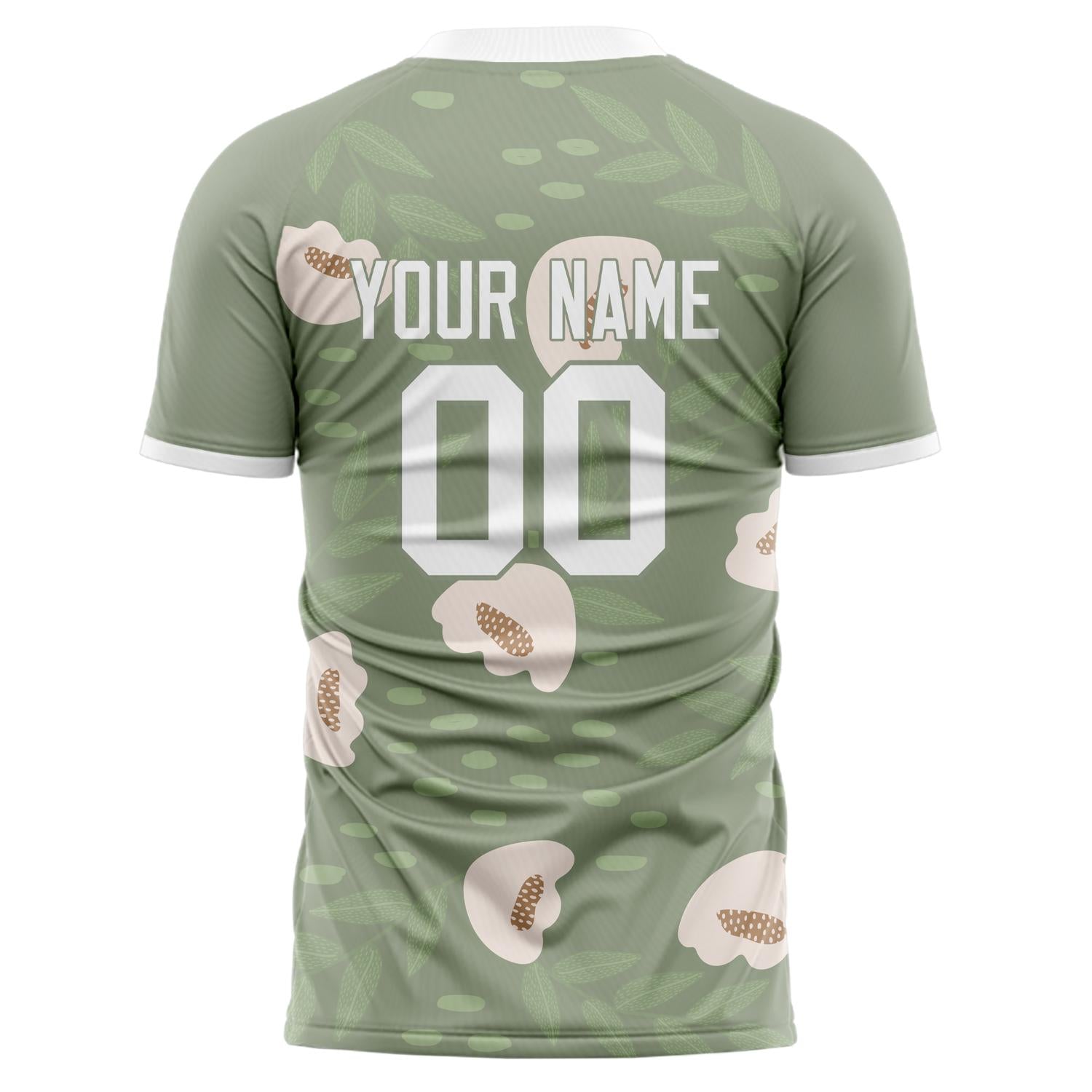 Custom Professional Green White Flowers Soccer Jersey