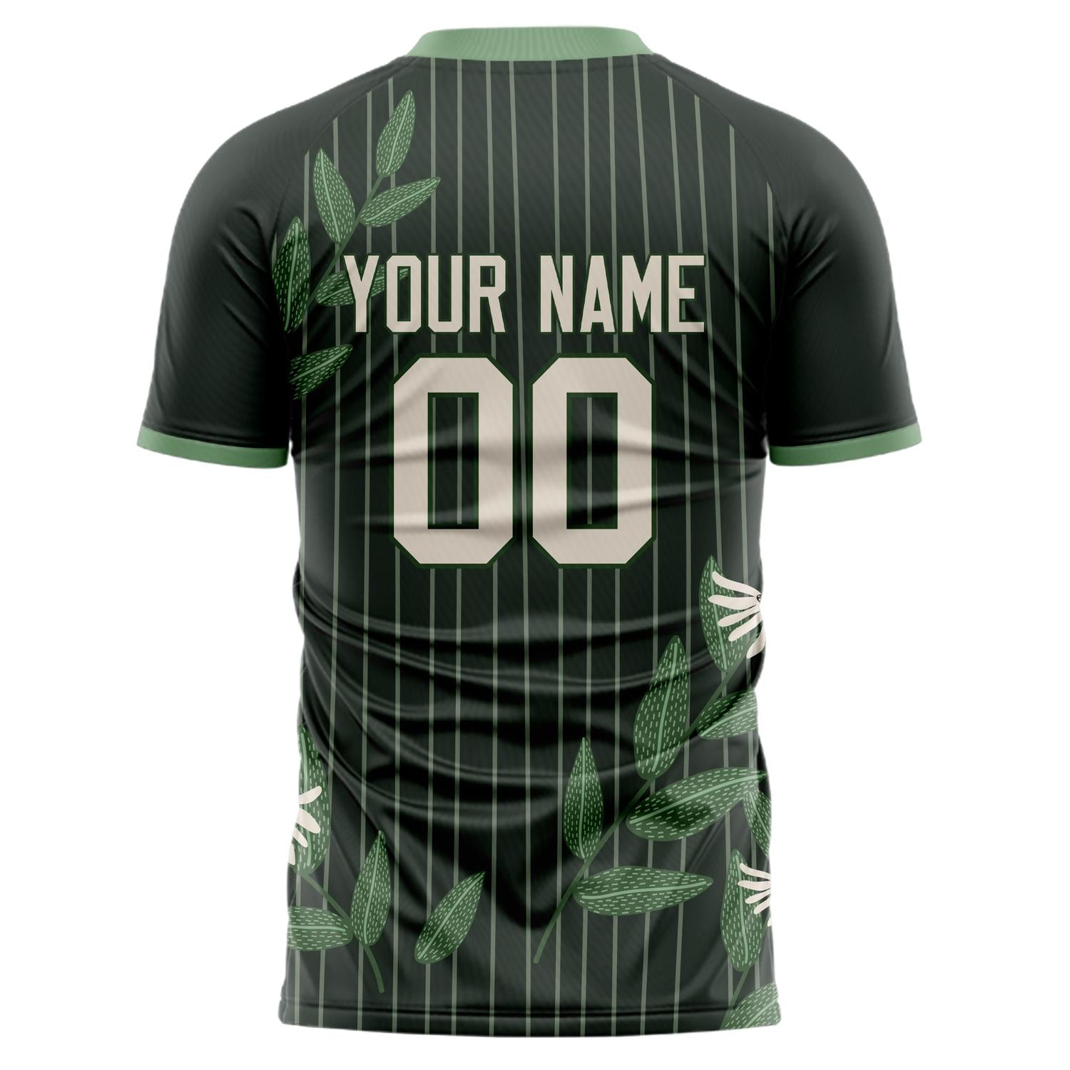 Custom Professional Black Green Flowers Soccer Jersey