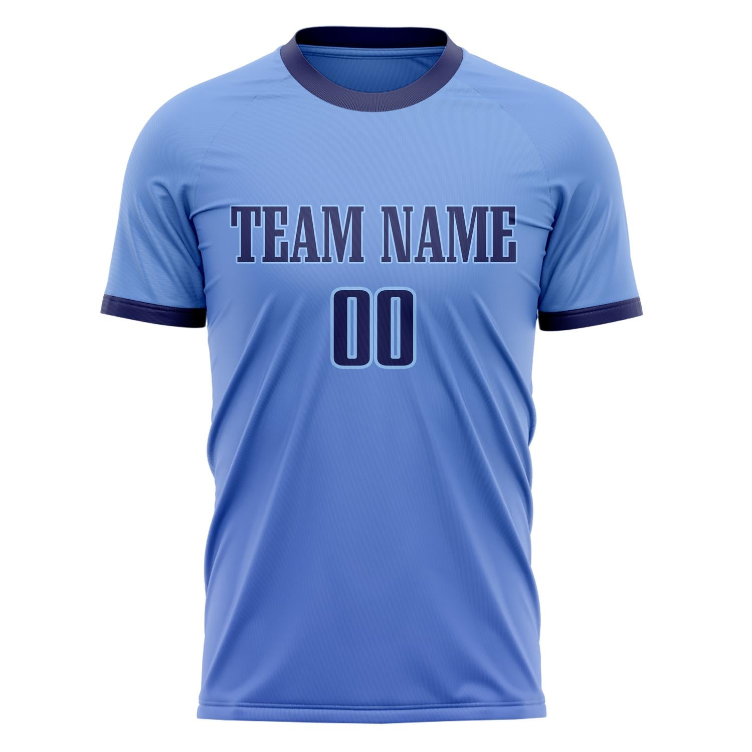 Custom Professional Blue Navy Blue Solid Color Soccer Jersey