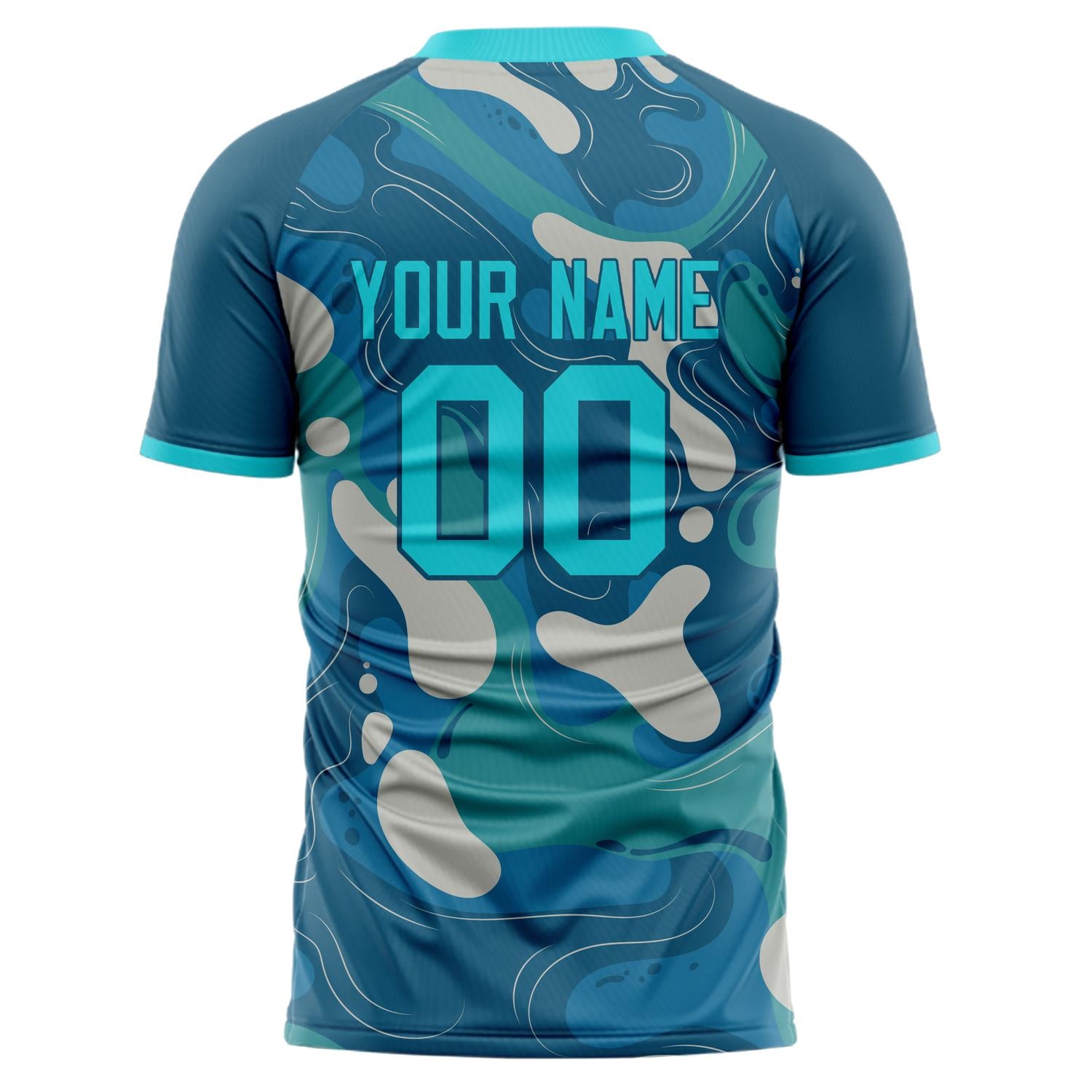 Custom Professional Navy Blue Teal Camouflage Soccer Jersey