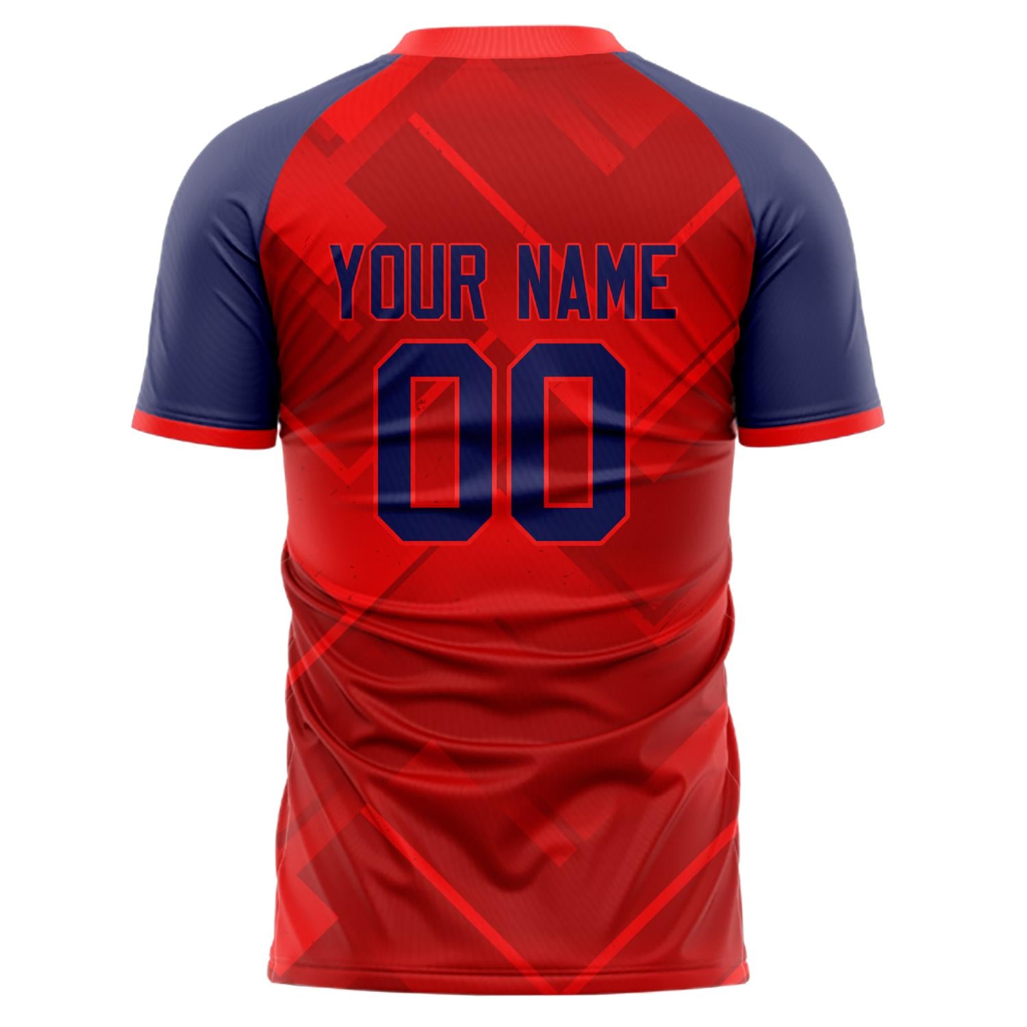 Custom Professional Red Navy Blue Diamonds Soccer Jersey
