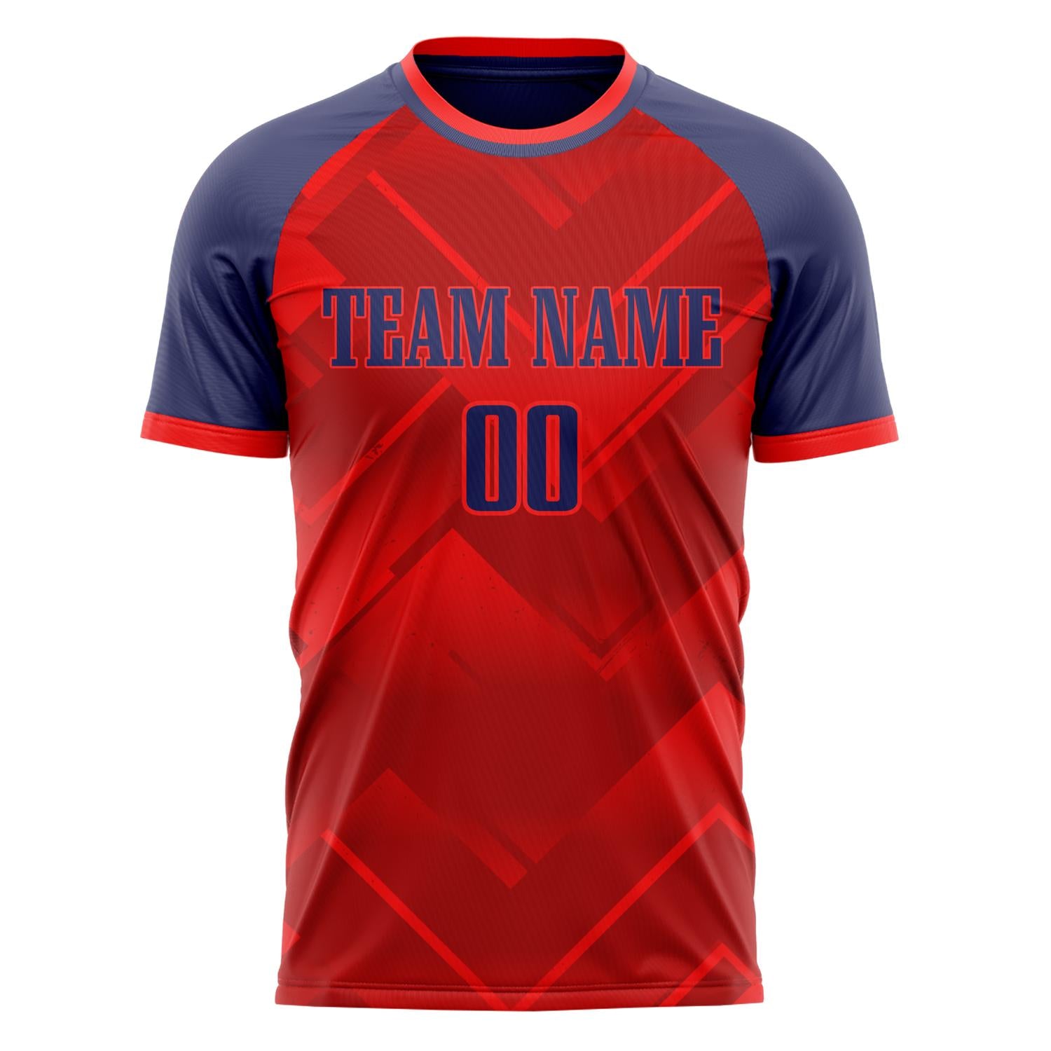 Custom Professional Red Navy Blue Diamonds Soccer Jersey