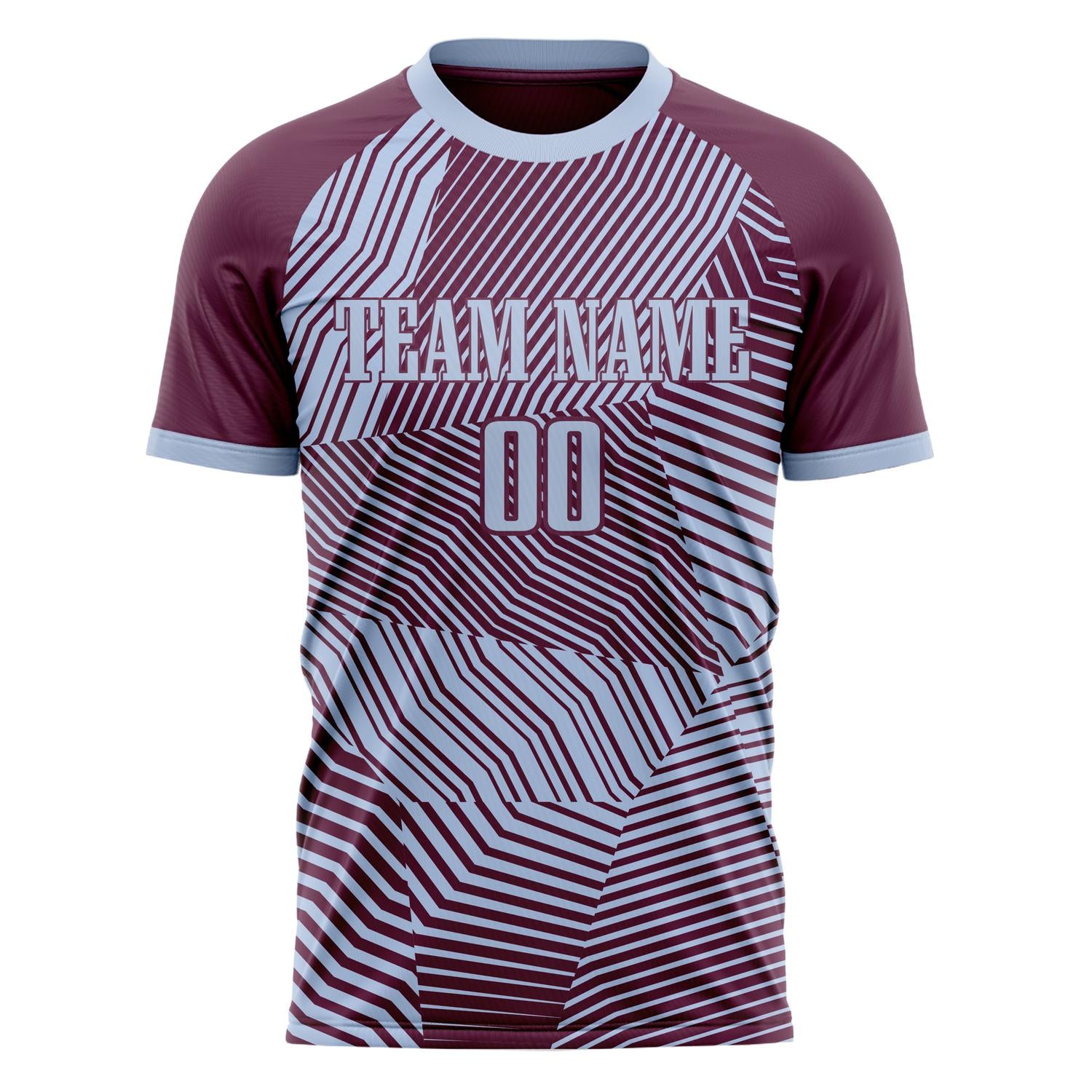 Custom Professional Purple Maroon Lines Soccer Jersey