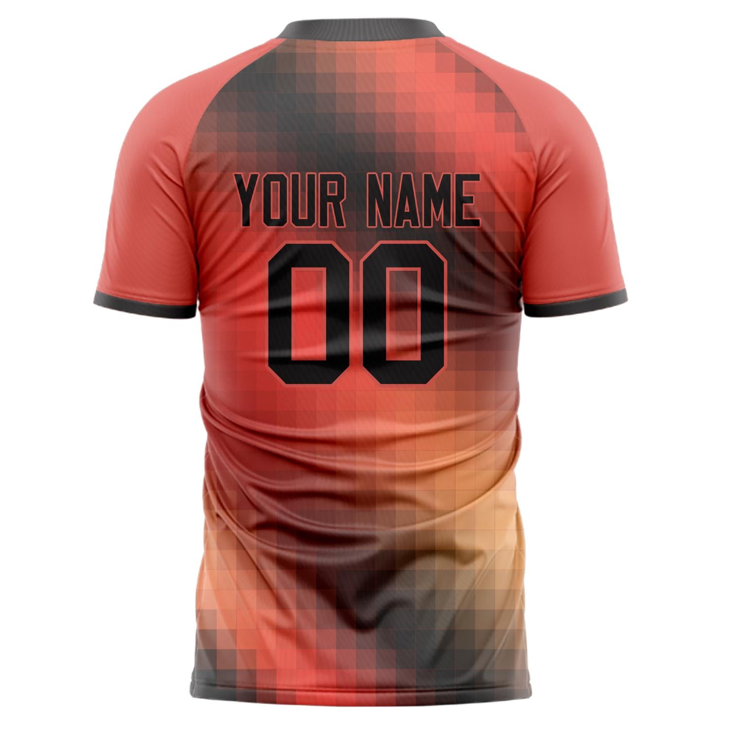 Custom Professional Red Black Pixel Soccer Jersey