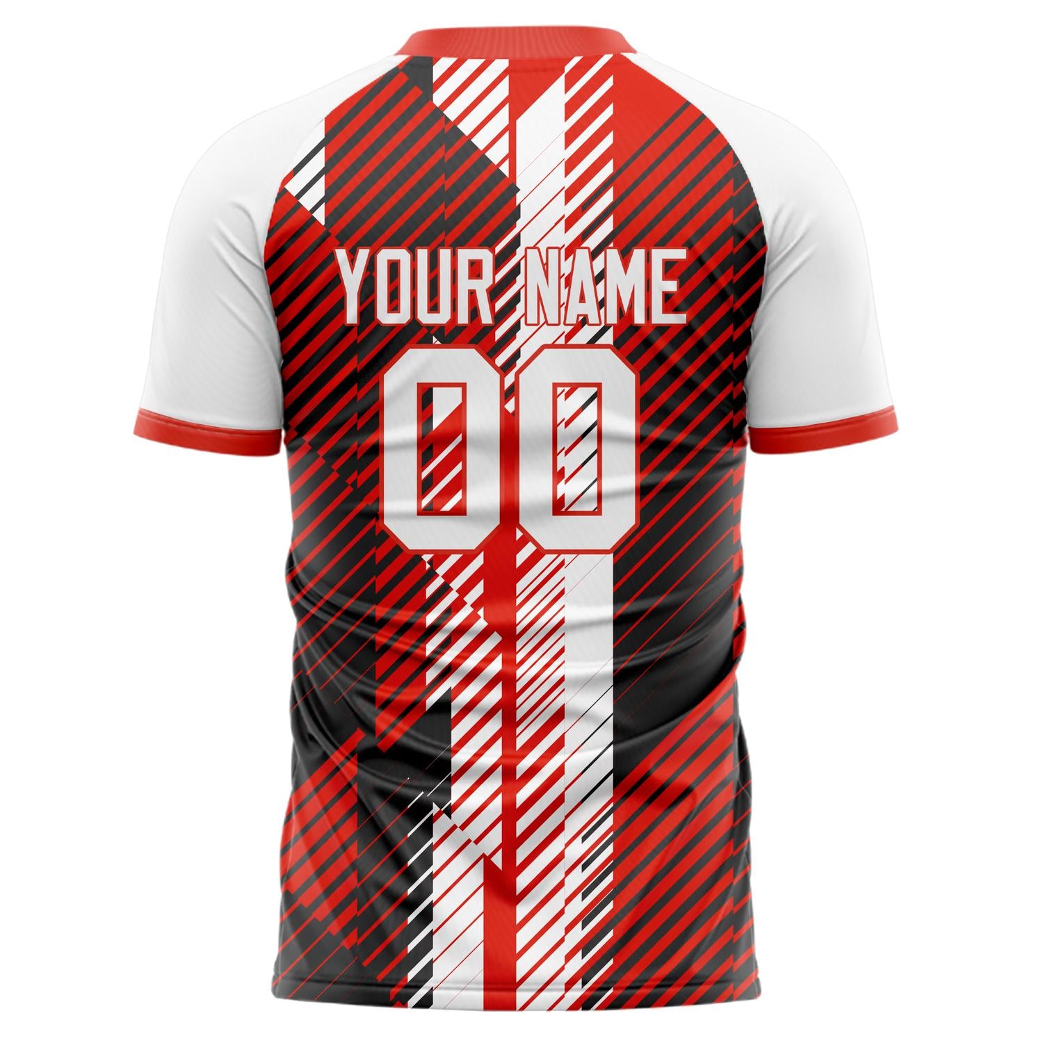 Custom Professional Red White Lines Soccer Jersey
