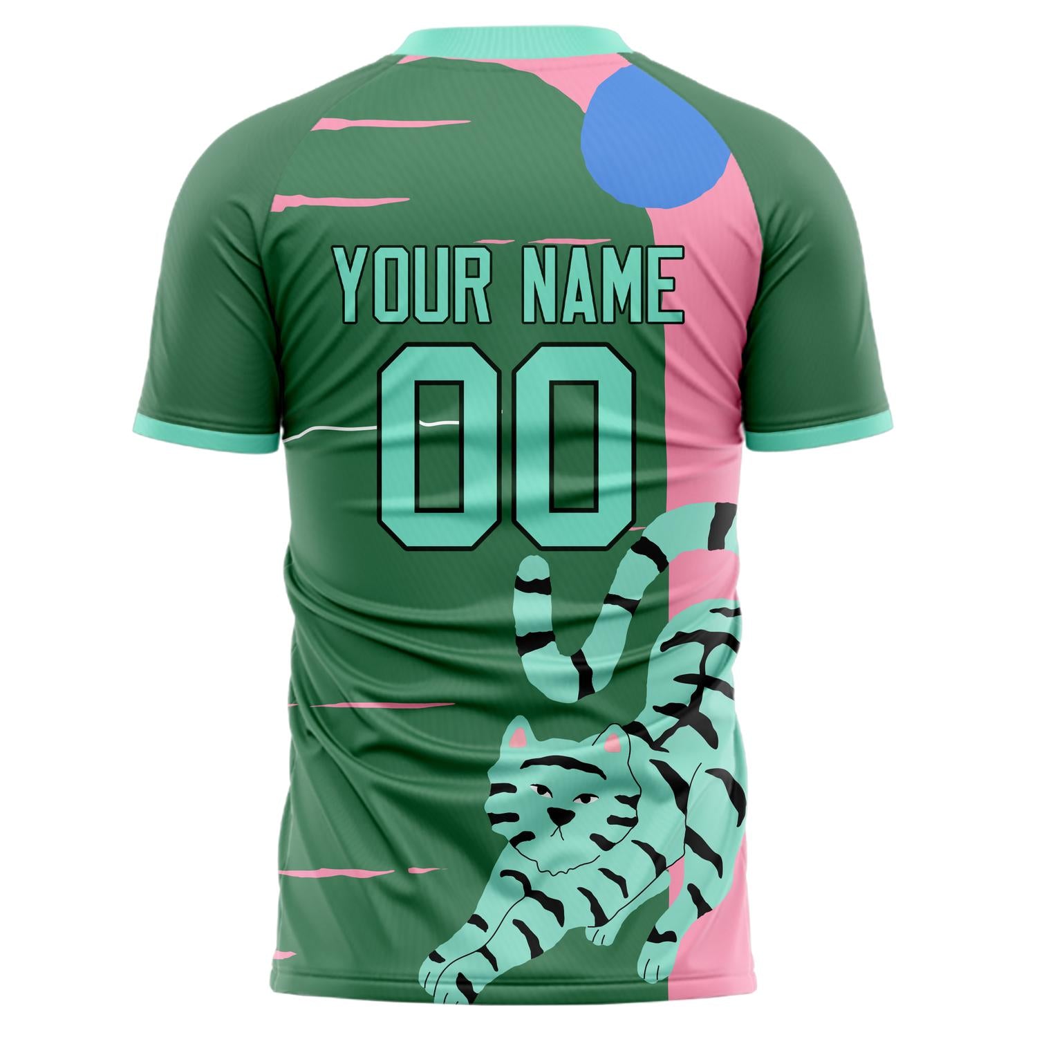 Custom Professional Kelly Green Teal Tiger Soccer Jersey
