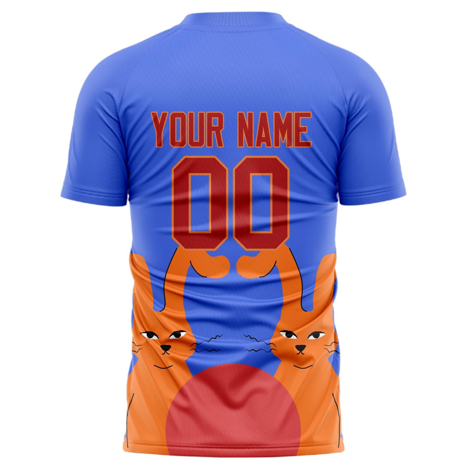 Custom Professional Blue Red Rabbits Soccer Jersey