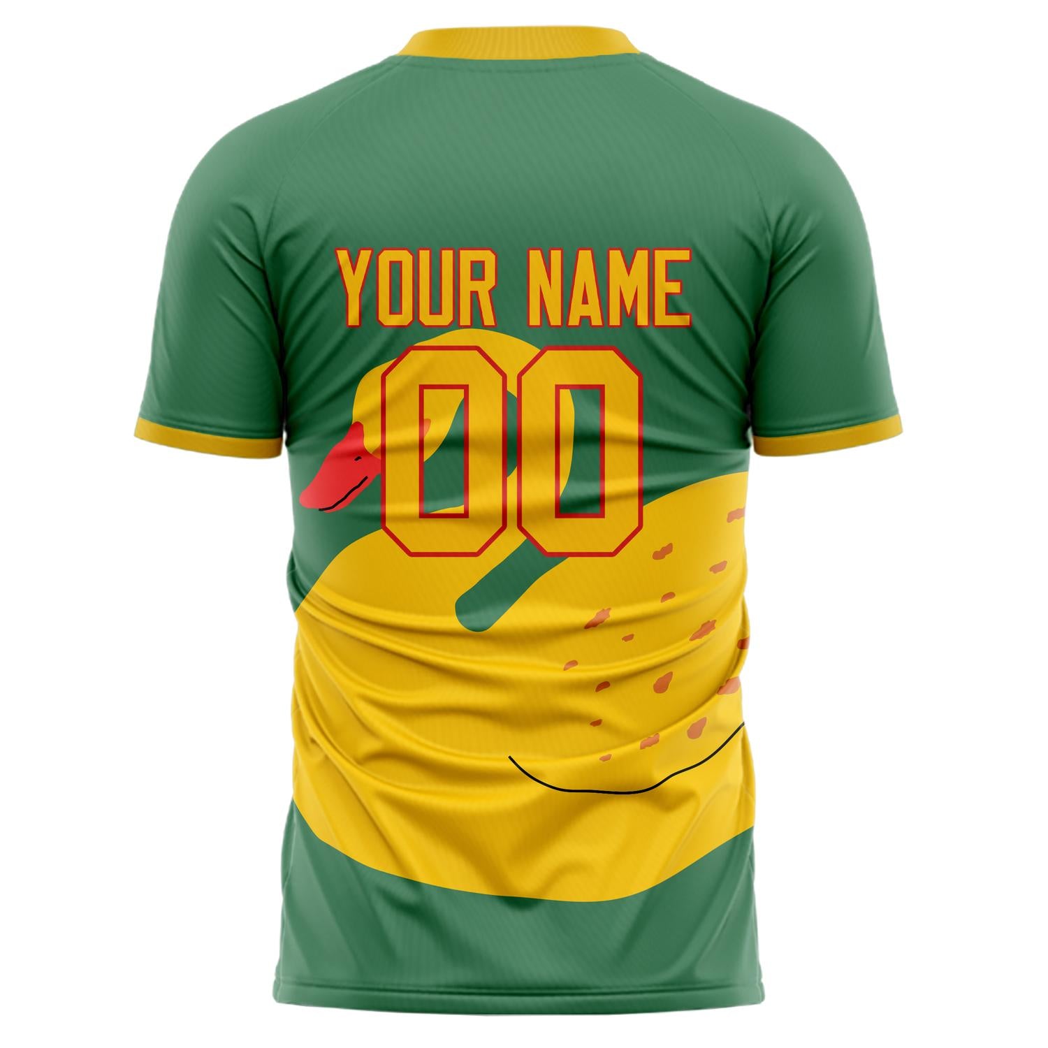Custom Professional Green Gold Swan Soccer Jersey