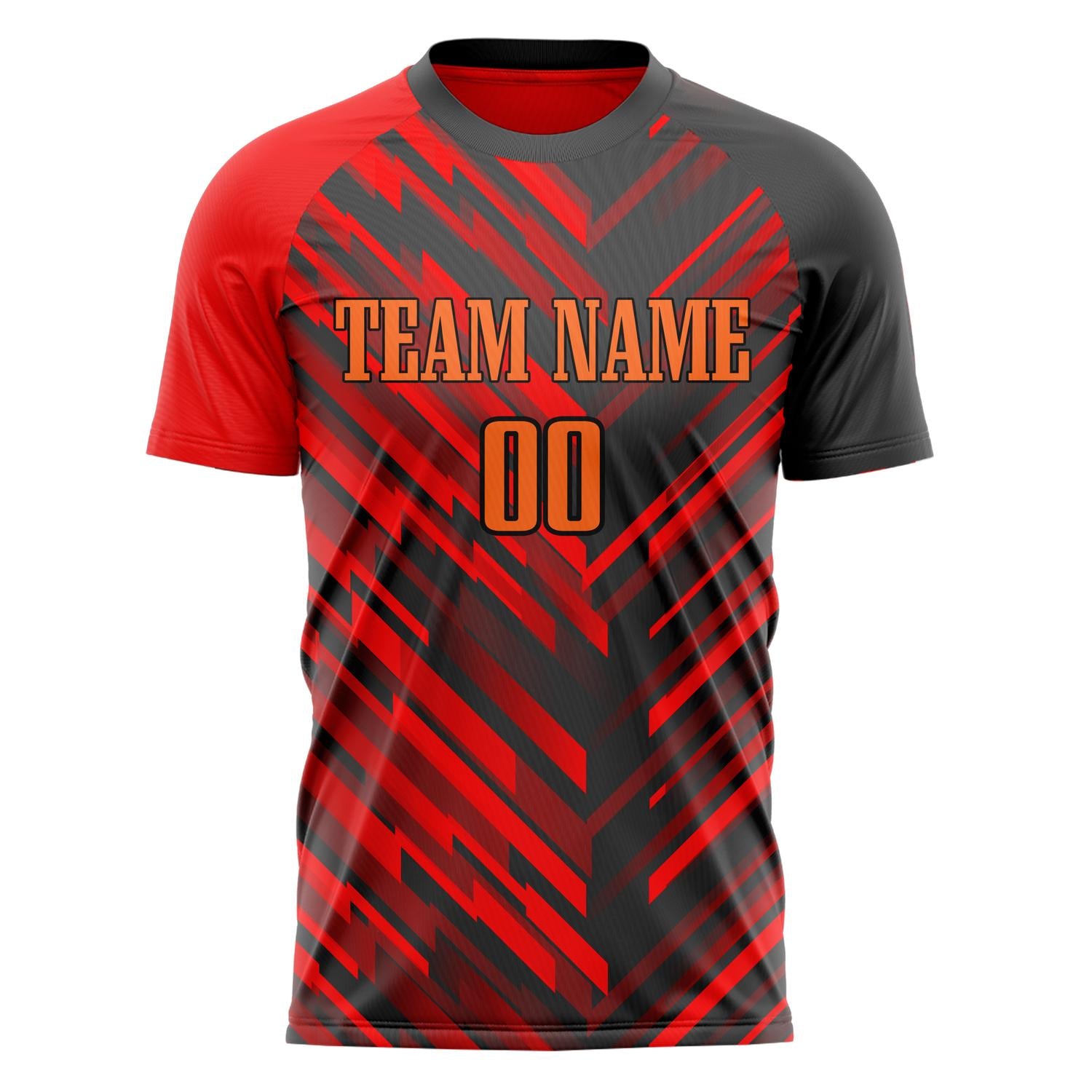 Custom Professional Red Black Stripes Soccer Jersey