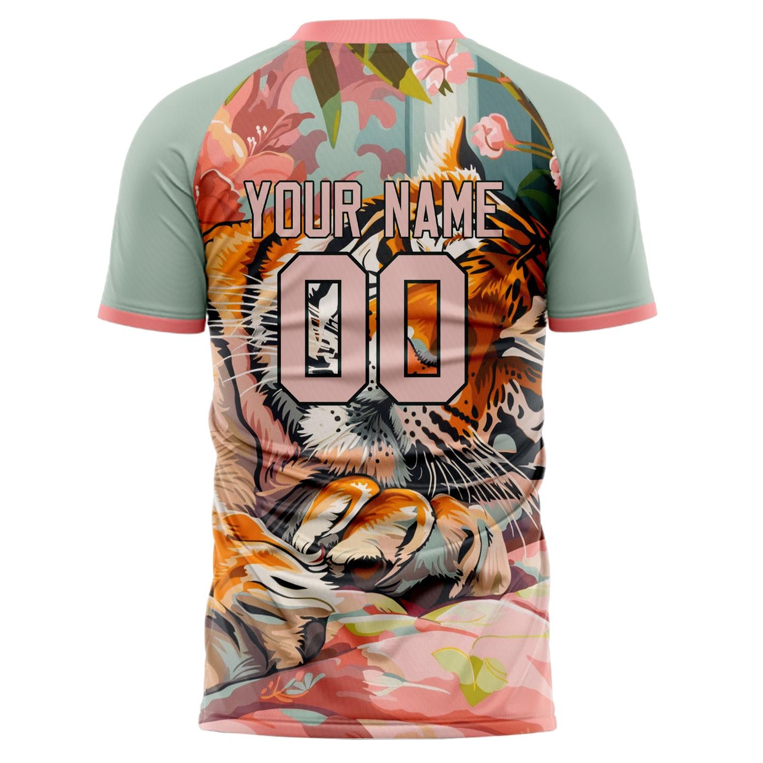 Custom Professional Pink Black Tiger Soccer Jersey