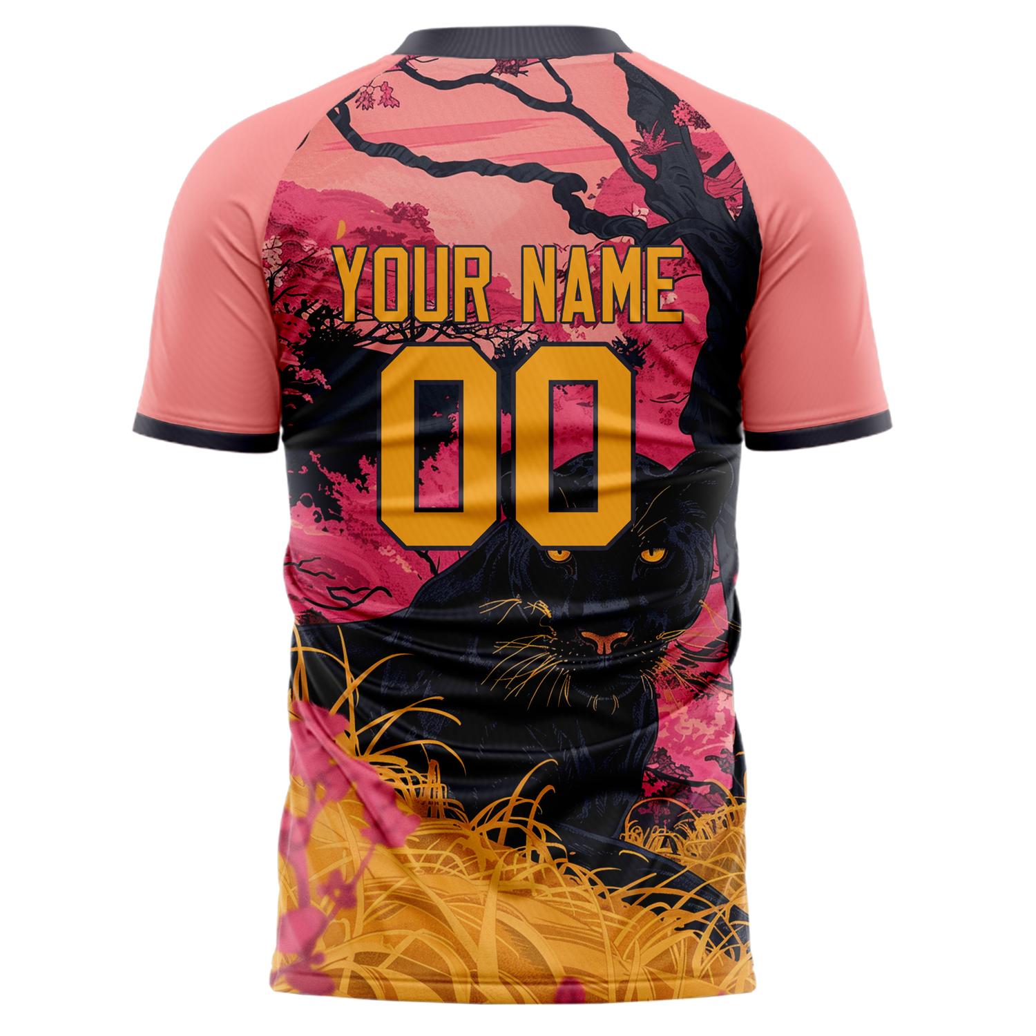 Custom Professional Pink Black Panther Soccer Jersey