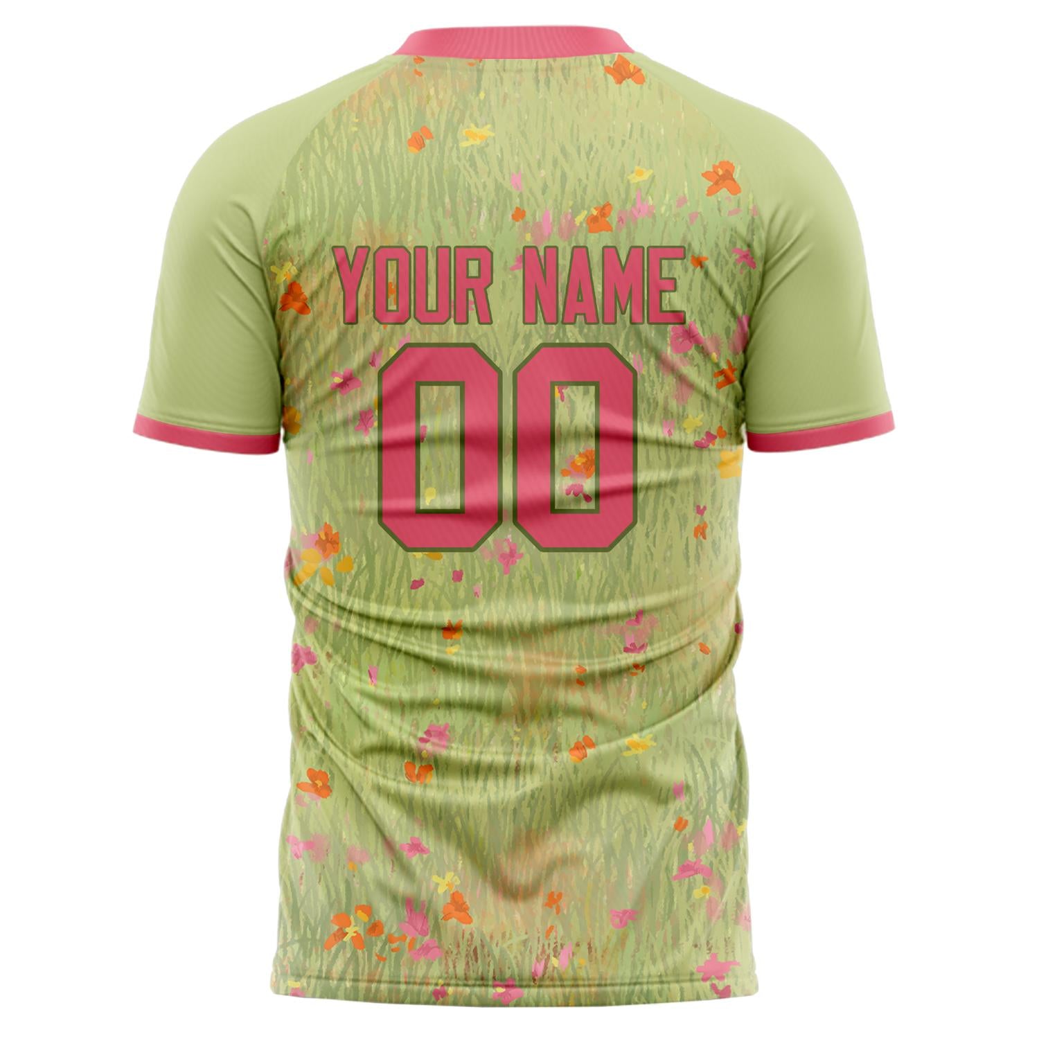 Custom Professional Green Pink Field Soccer Jersey