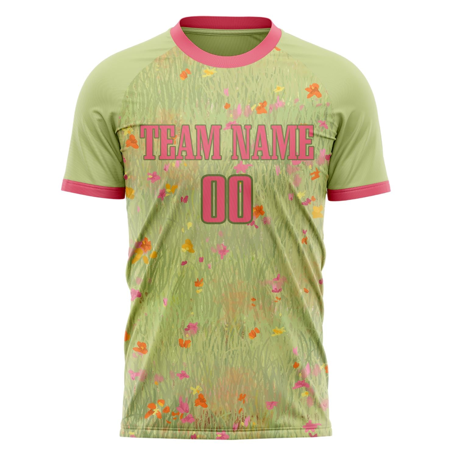 Custom Professional Green Pink Field Soccer Jersey