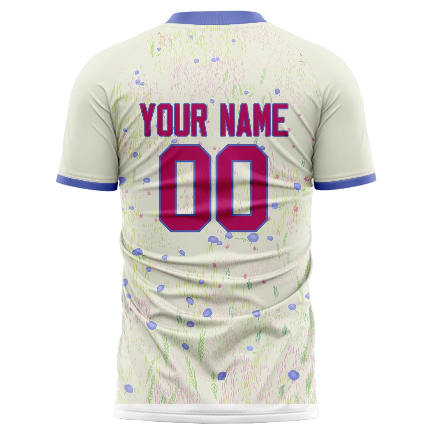 Custom Professional Cream Purple Dots Soccer Jersey