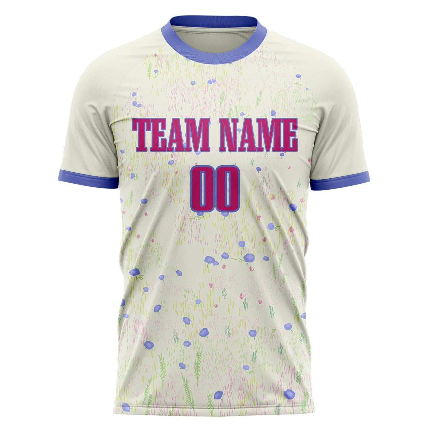 Custom Professional Cream Purple Dots Soccer Jersey