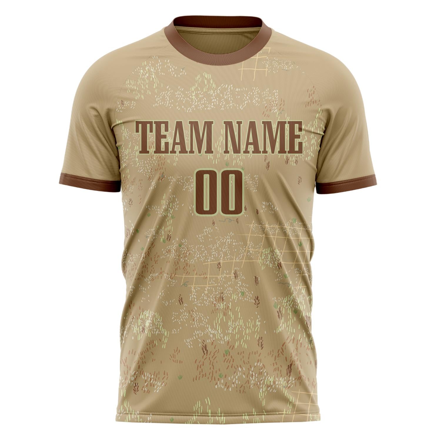 Custom Professional Brown Dark Brown Camouflage Soccer Jersey