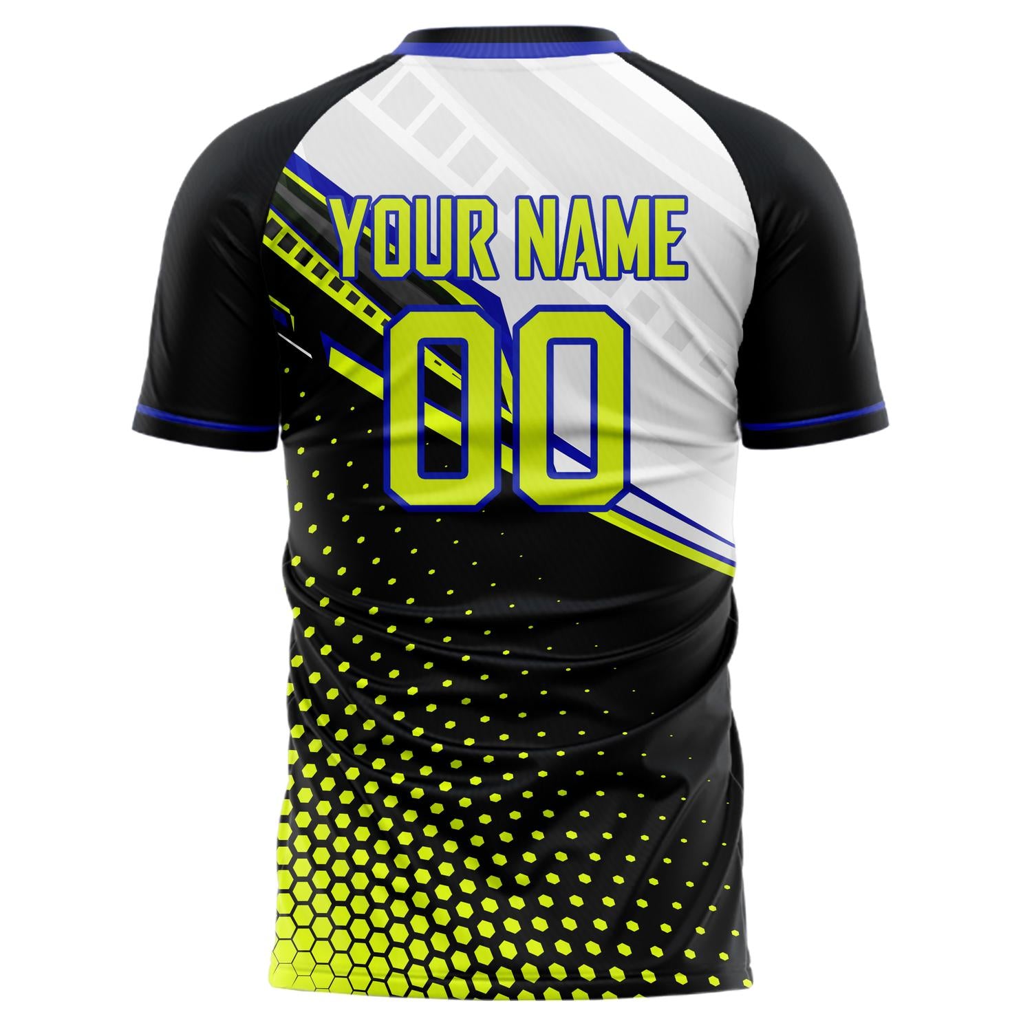 Custom Professional Black Neon Green Dots Soccer Jersey