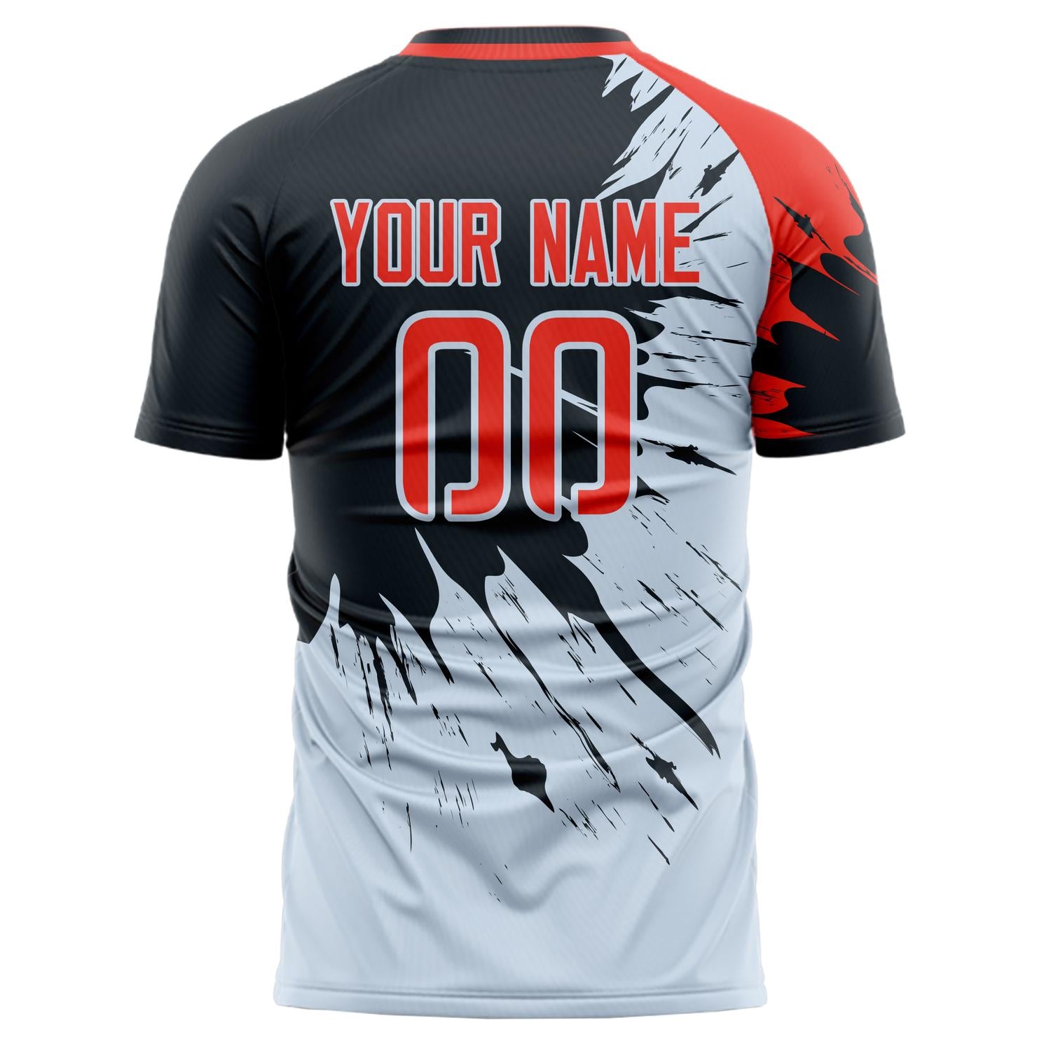 Custom Professional Black Red Brushstroke Soccer Jersey