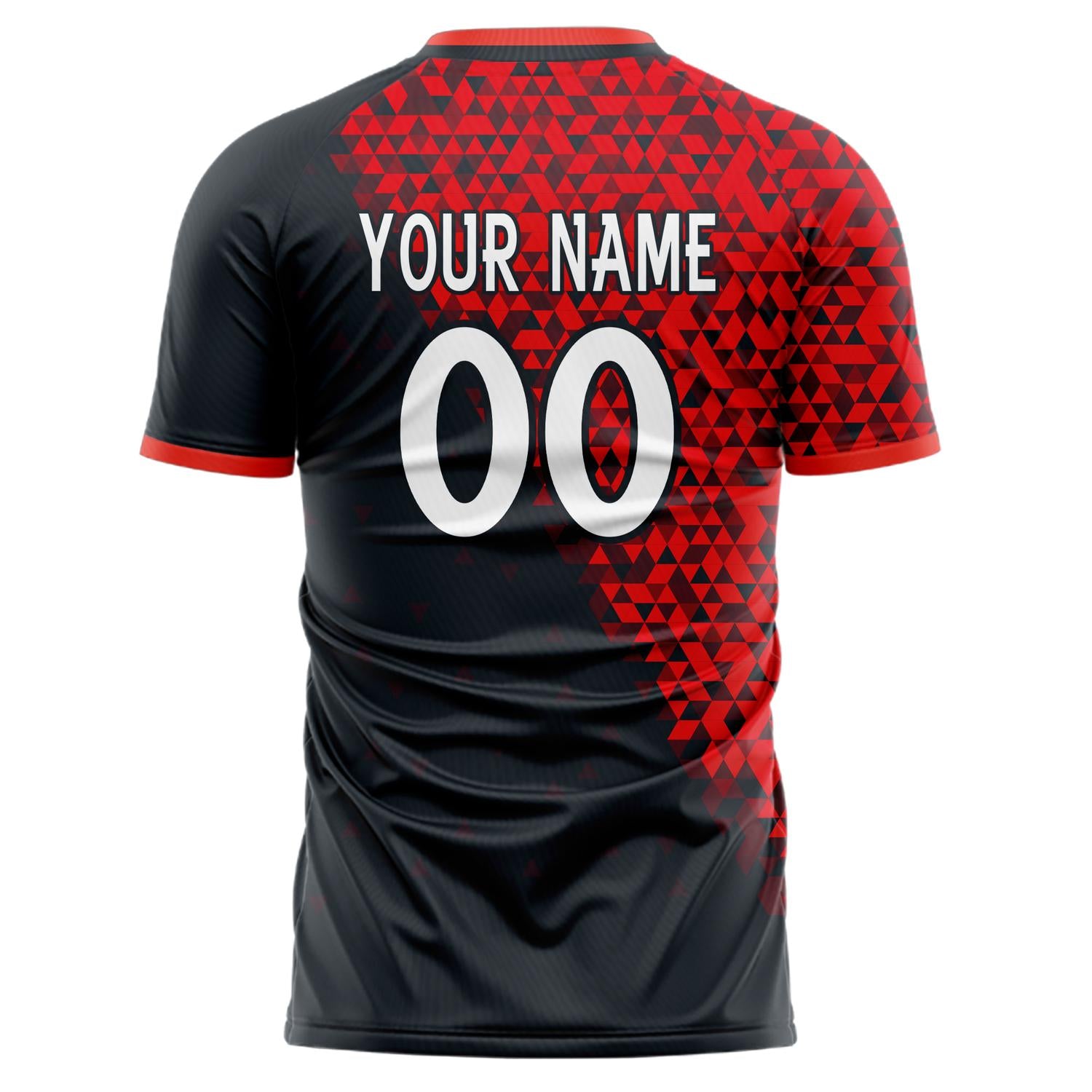 Custom Professional Black Red Triangle Soccer Jersey