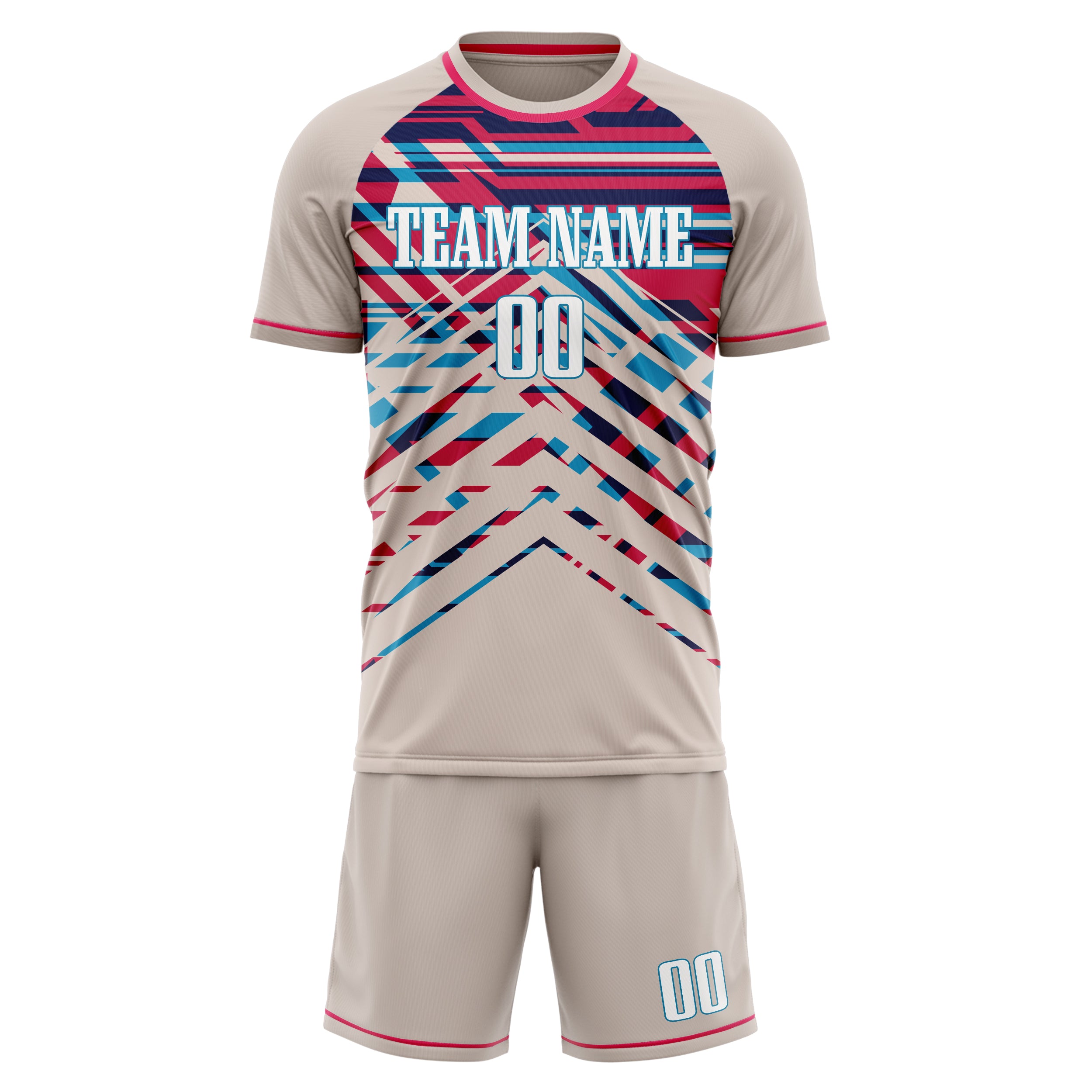 Custom Professional Cream Pink Football Kit