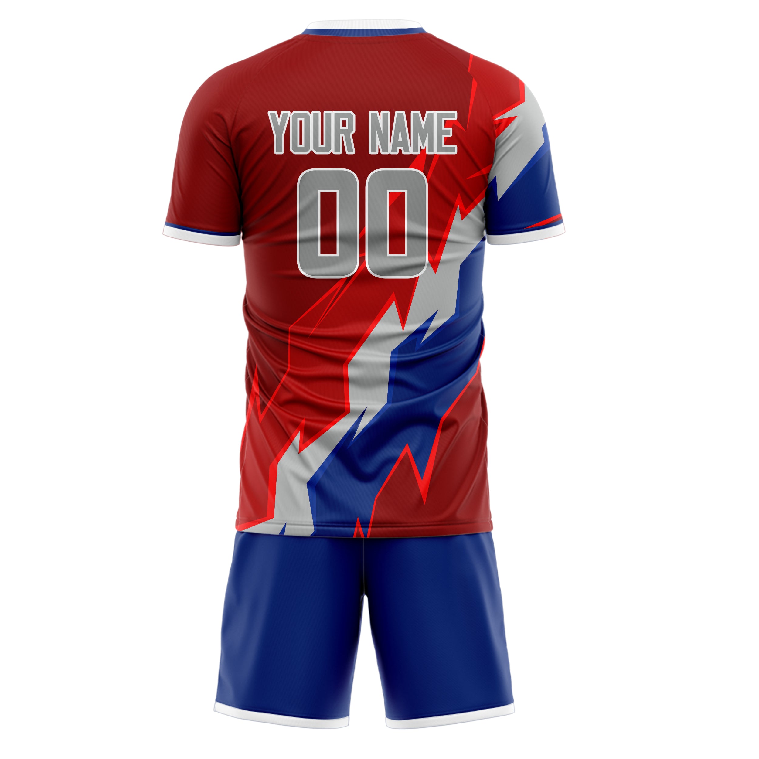 Maßgeschneidertes Professionelles Rot Grau Fußballtrikot-Set