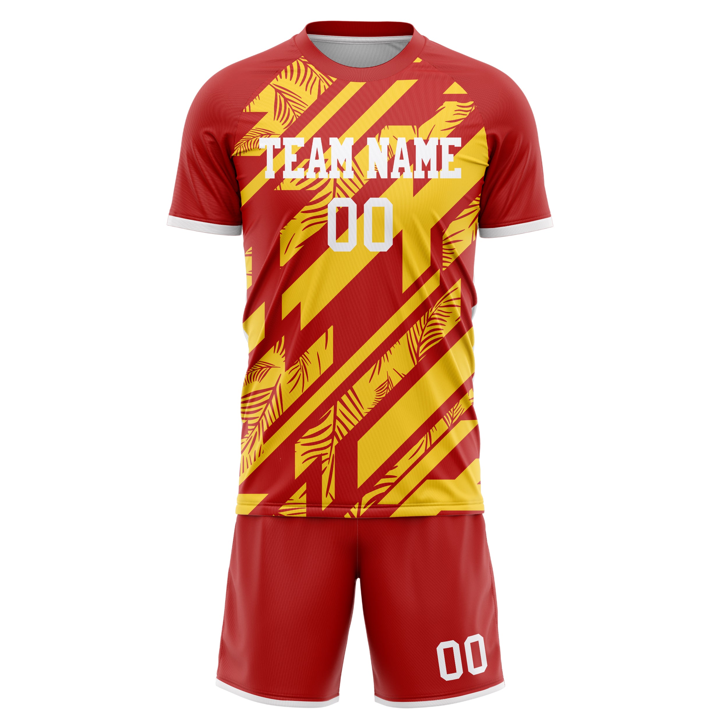 Custom Professional Gold Red Football Jersey Set