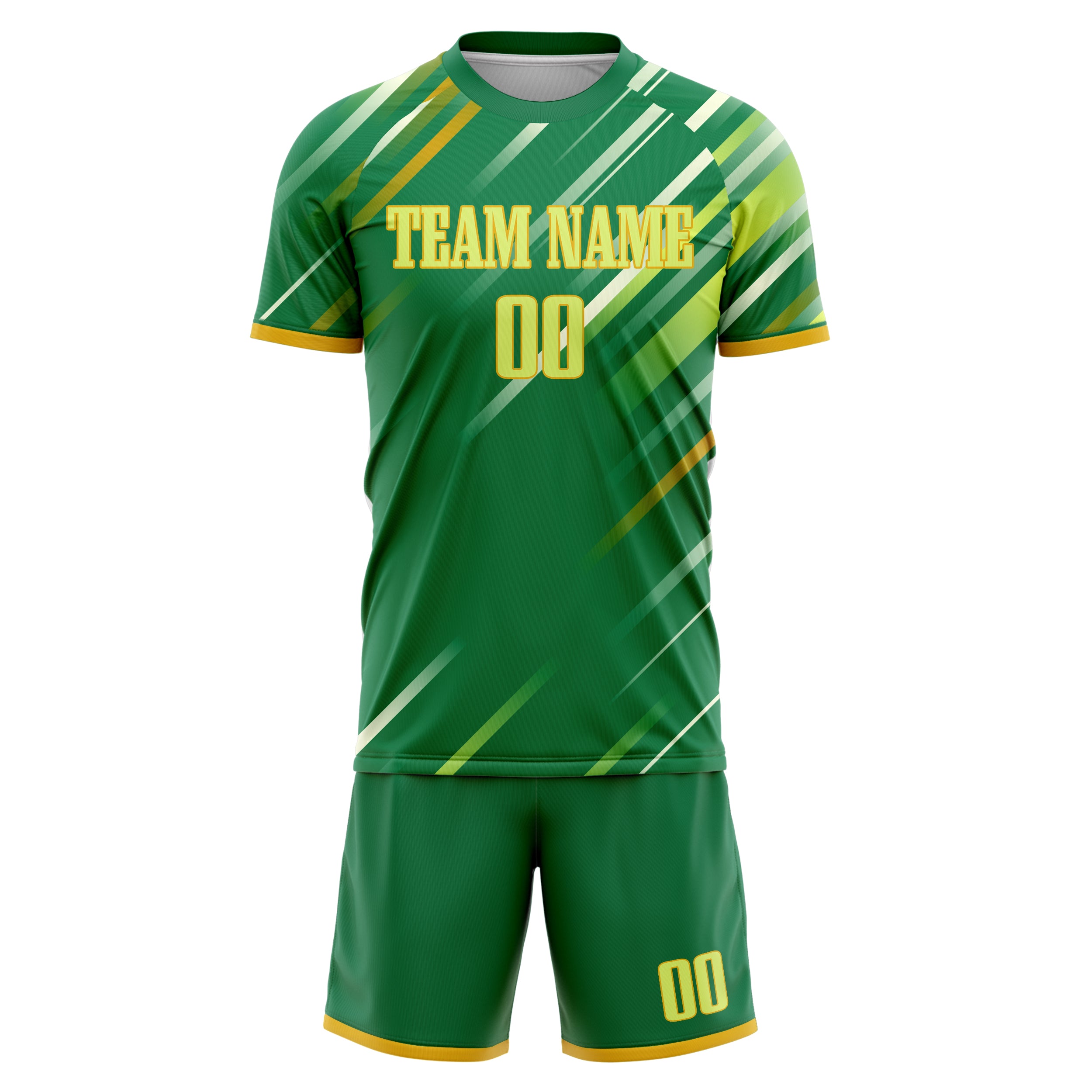 Custom Professional Kelly Green Teal Soccer Jersey Set