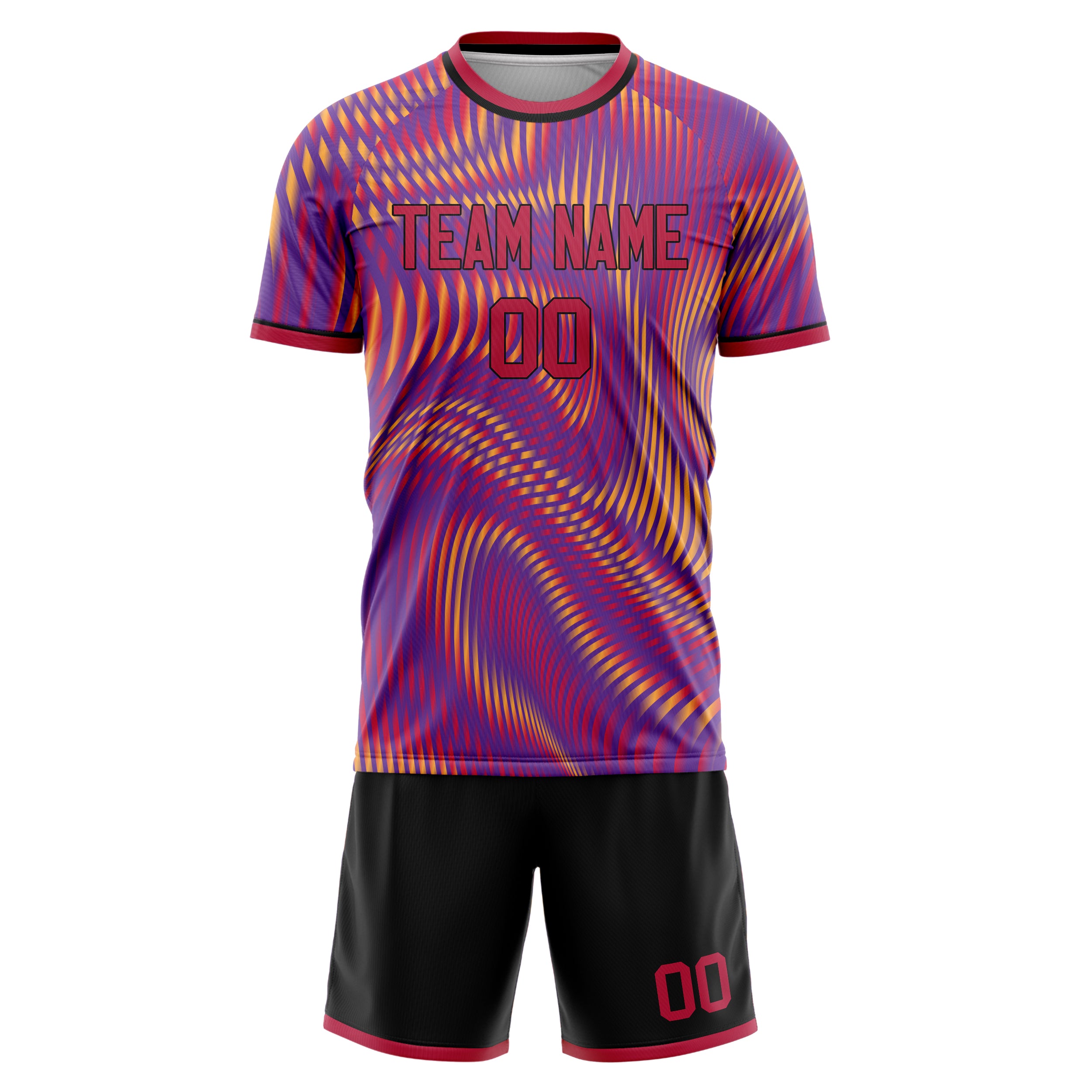 Custom Professional Purple Red Football Jersey Set