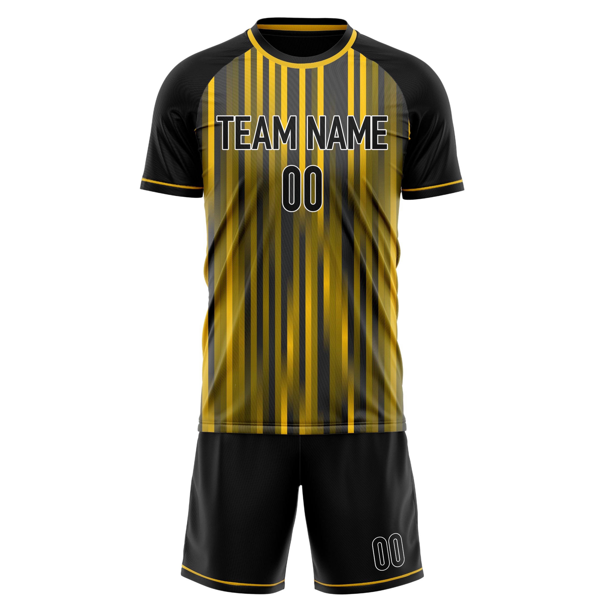 Custom Professional Gold Black Football Jersey Set