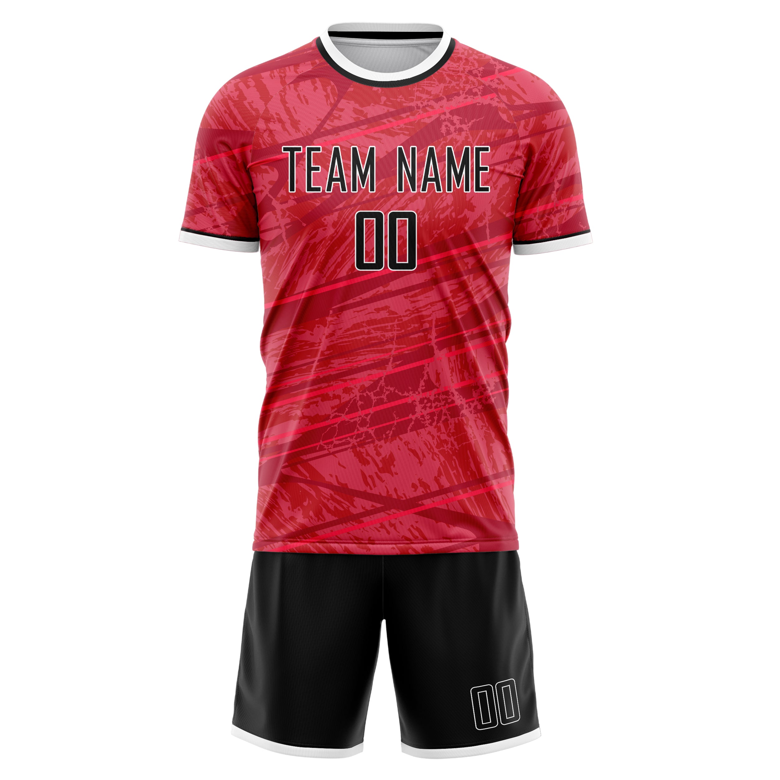 Custom Professional Red Black Football Jersey Set